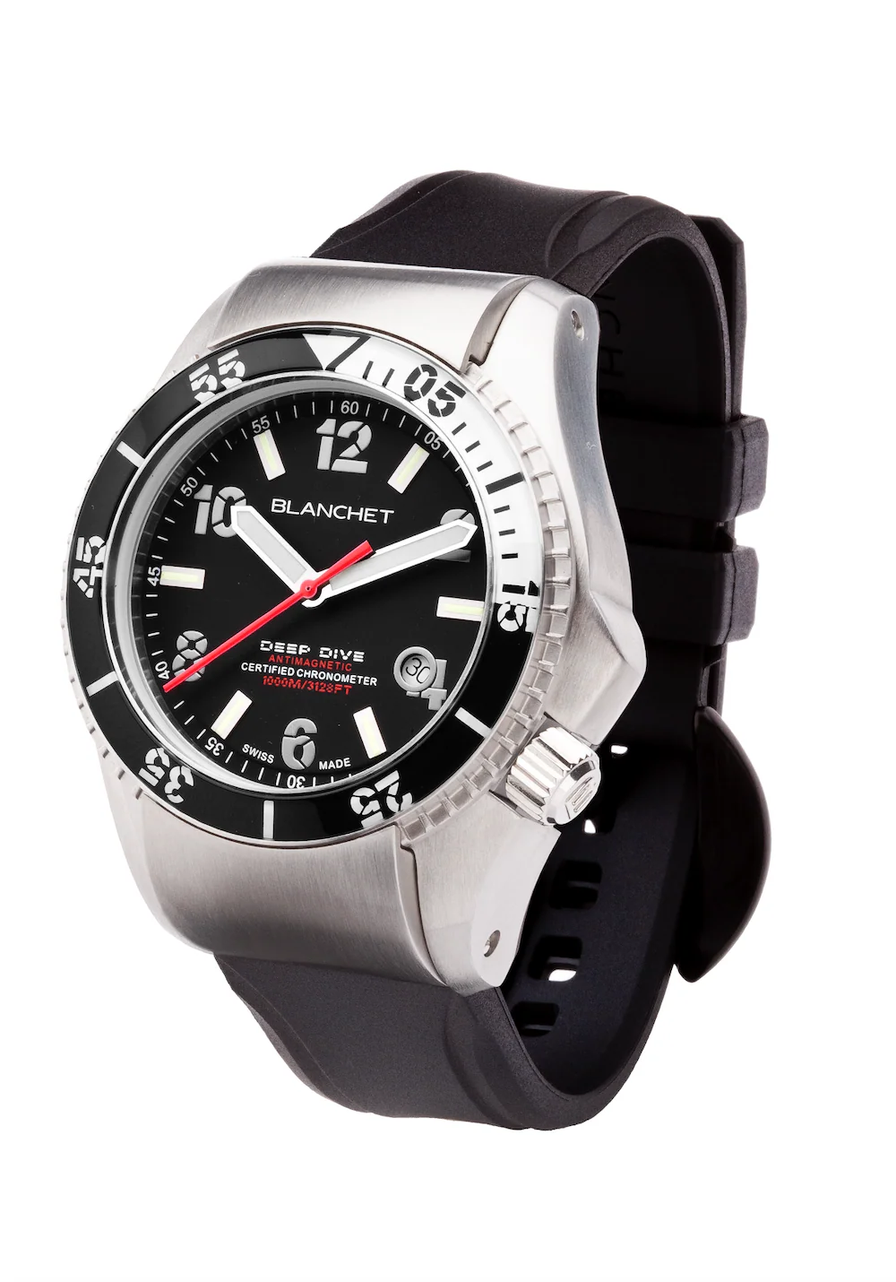 Deep Dive with COSC Stainless Steel - Black Arabic | Black Dial - Image 2