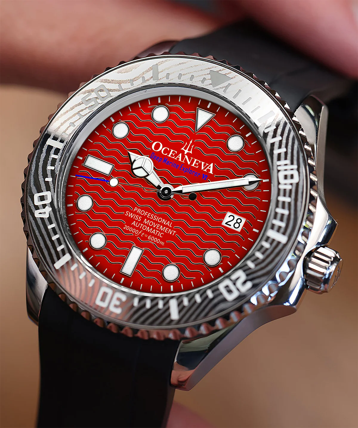 Deep Marine Explorer VI 6000m Grade 5 Titanium 6000m/RedDial | Red Dial - Image 9