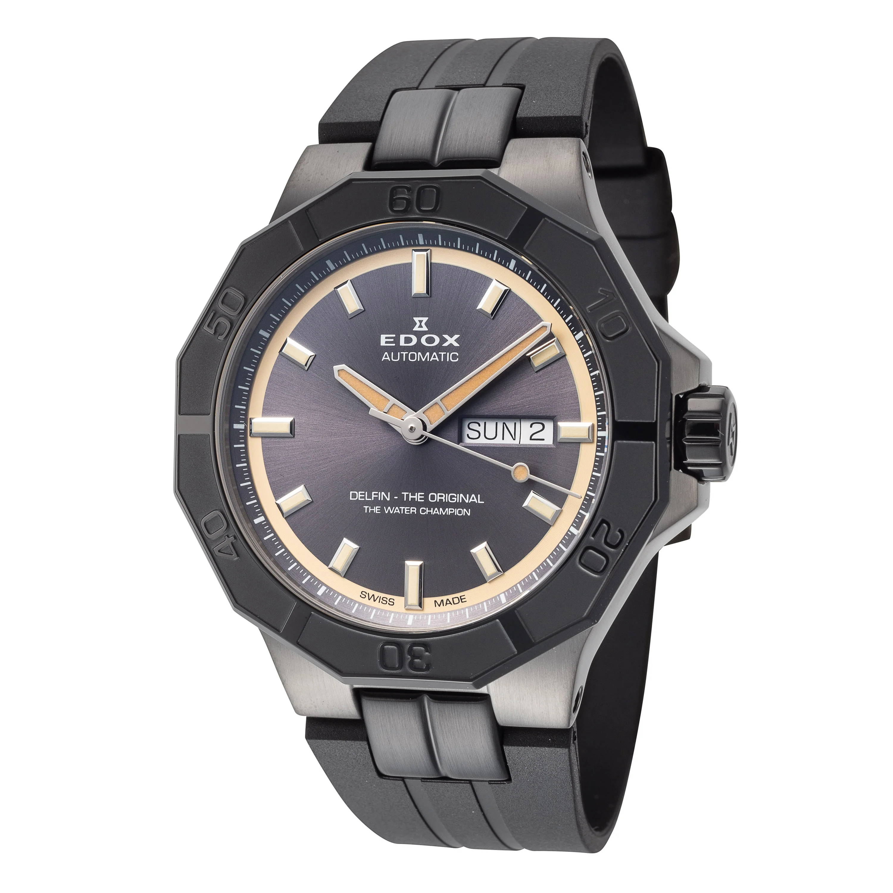 Delfin The Original 43mm / Grey / Black Grey Dial