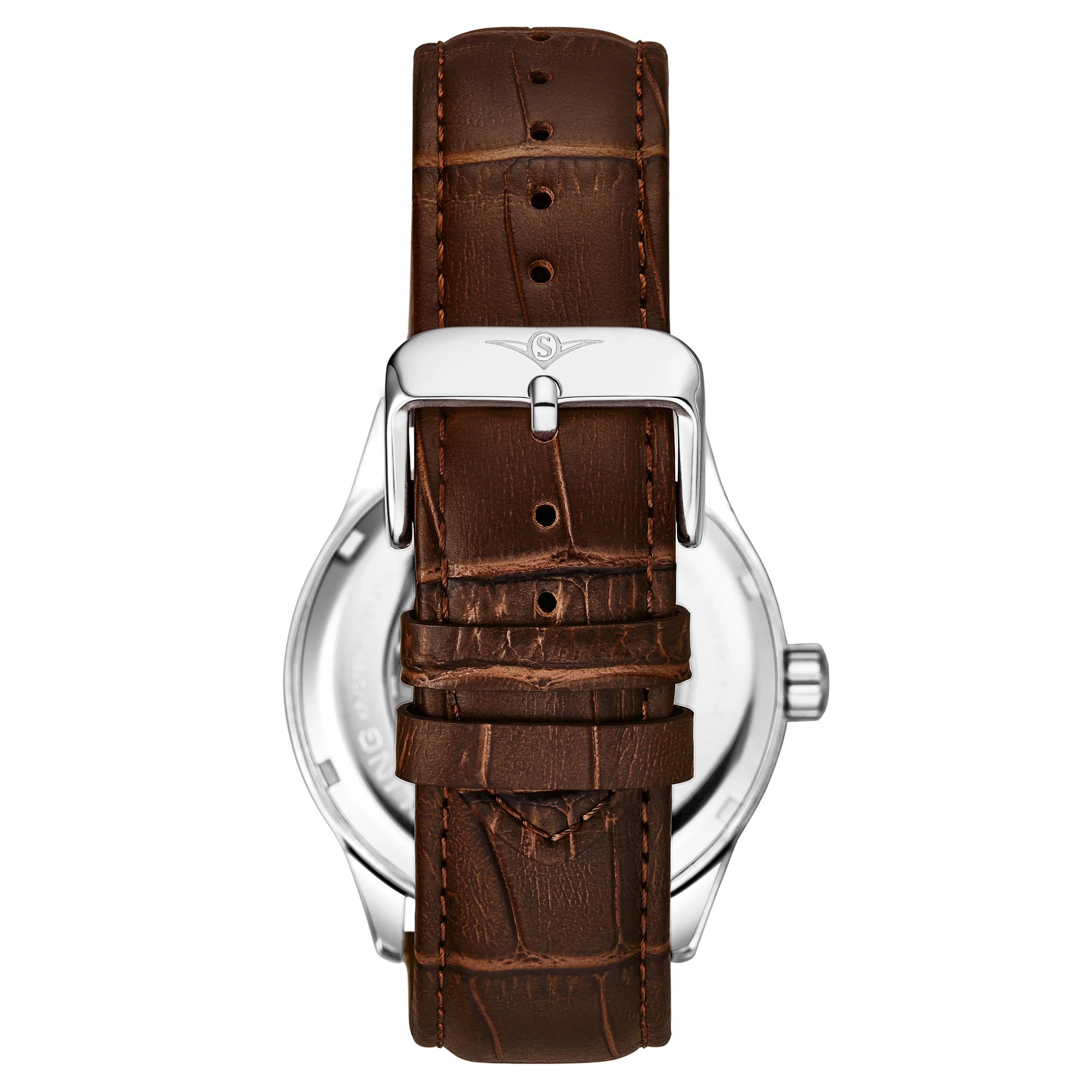 Denmark 3947 Automatic 42mm Skeleton Brown/Leather | Gray Dial - Image 2