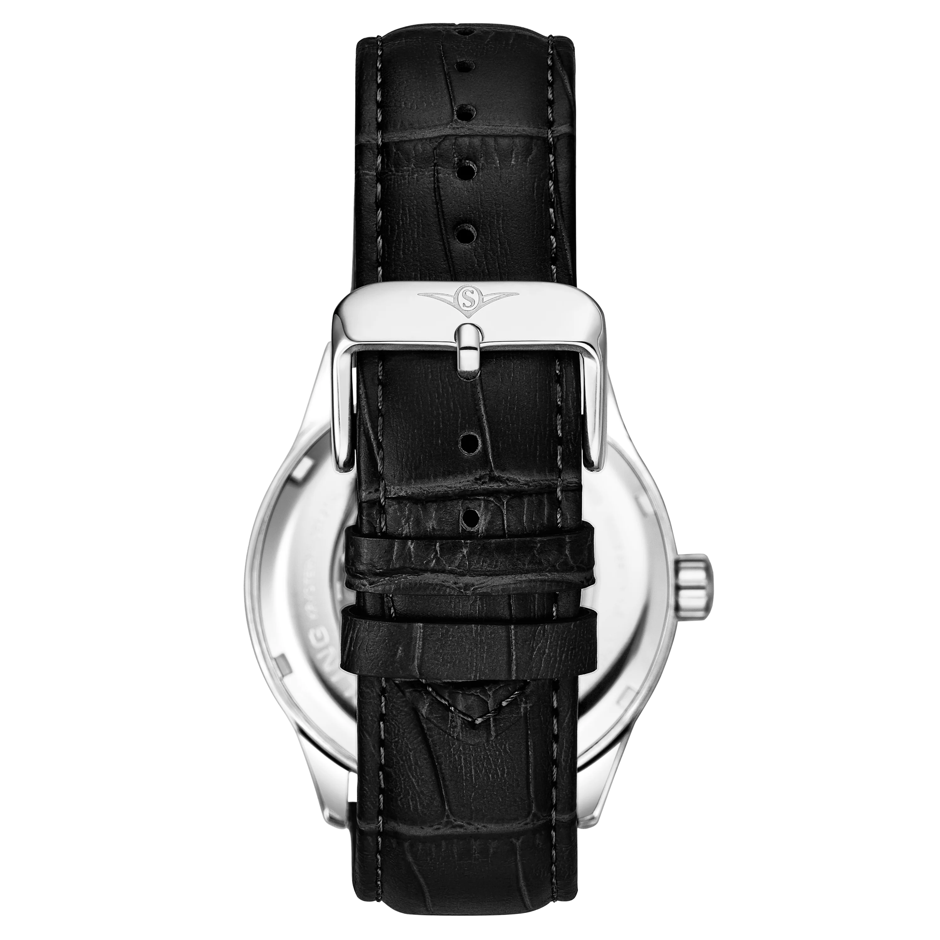 Denmark Automatic Skeleton Watch Black/Leather | Black Dial - Image 2