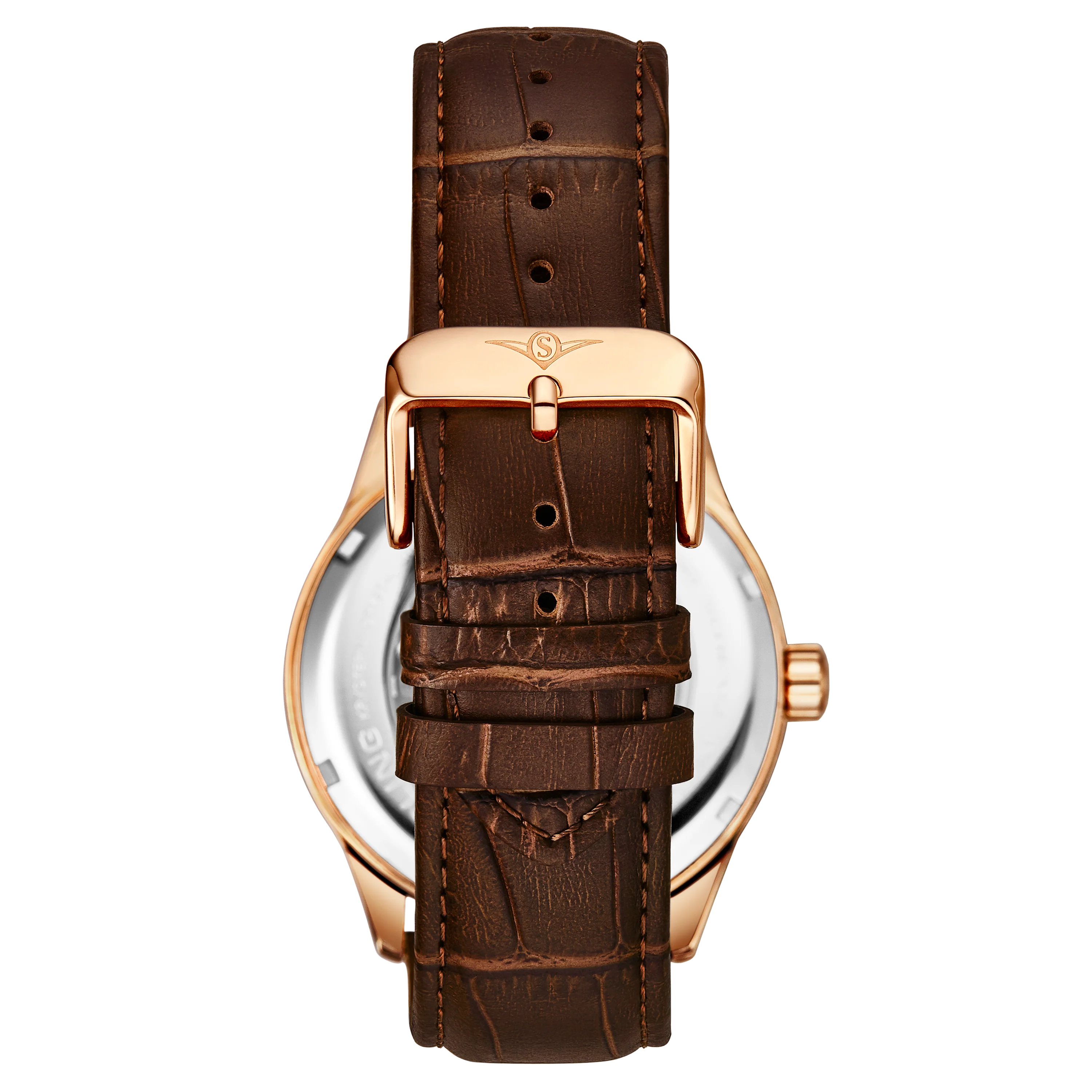 Denmark Automatic Skeleton Watch Brown/Leather | White Dial - Image 2