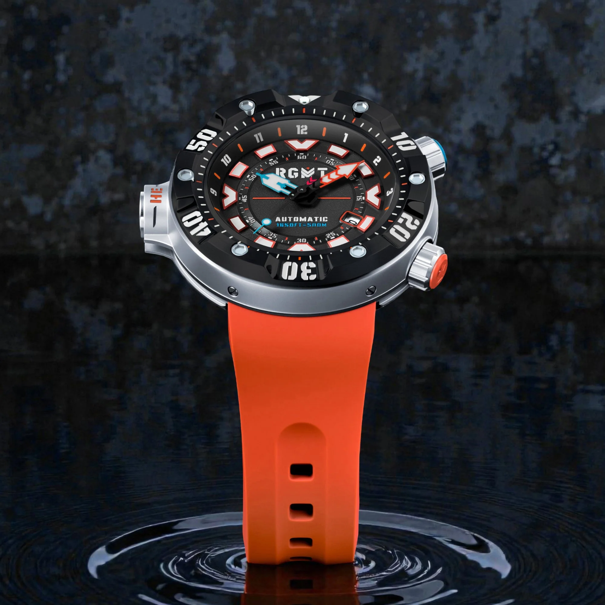 Depth Charge Automatic Black  & Orange / Silicone | Black Dial - Image 2