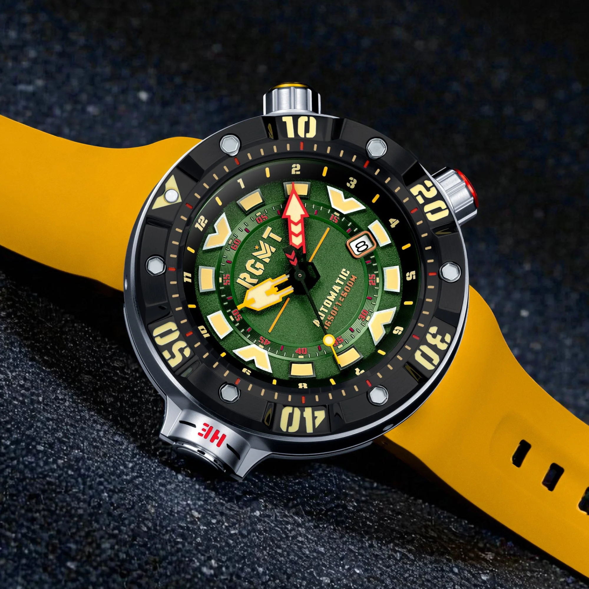 Depth Charge Automatic Green  / Silicone | Green Dial - Image 3