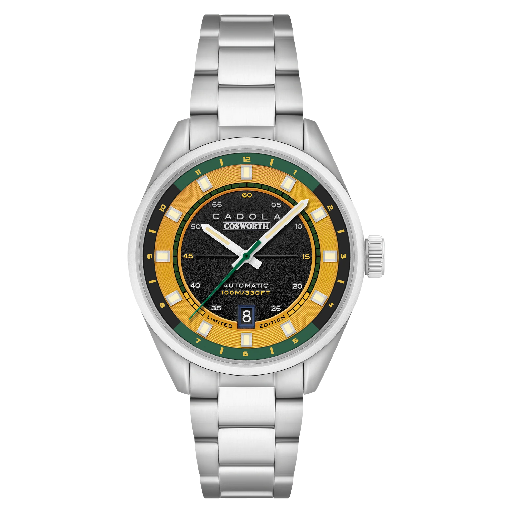 DFV-COSWORTH HELMET WATCH WINDER AUTOMATIC LIMITED EDITION YELLOW / STAINLESS STEEL | Yellow Dial - Image 2