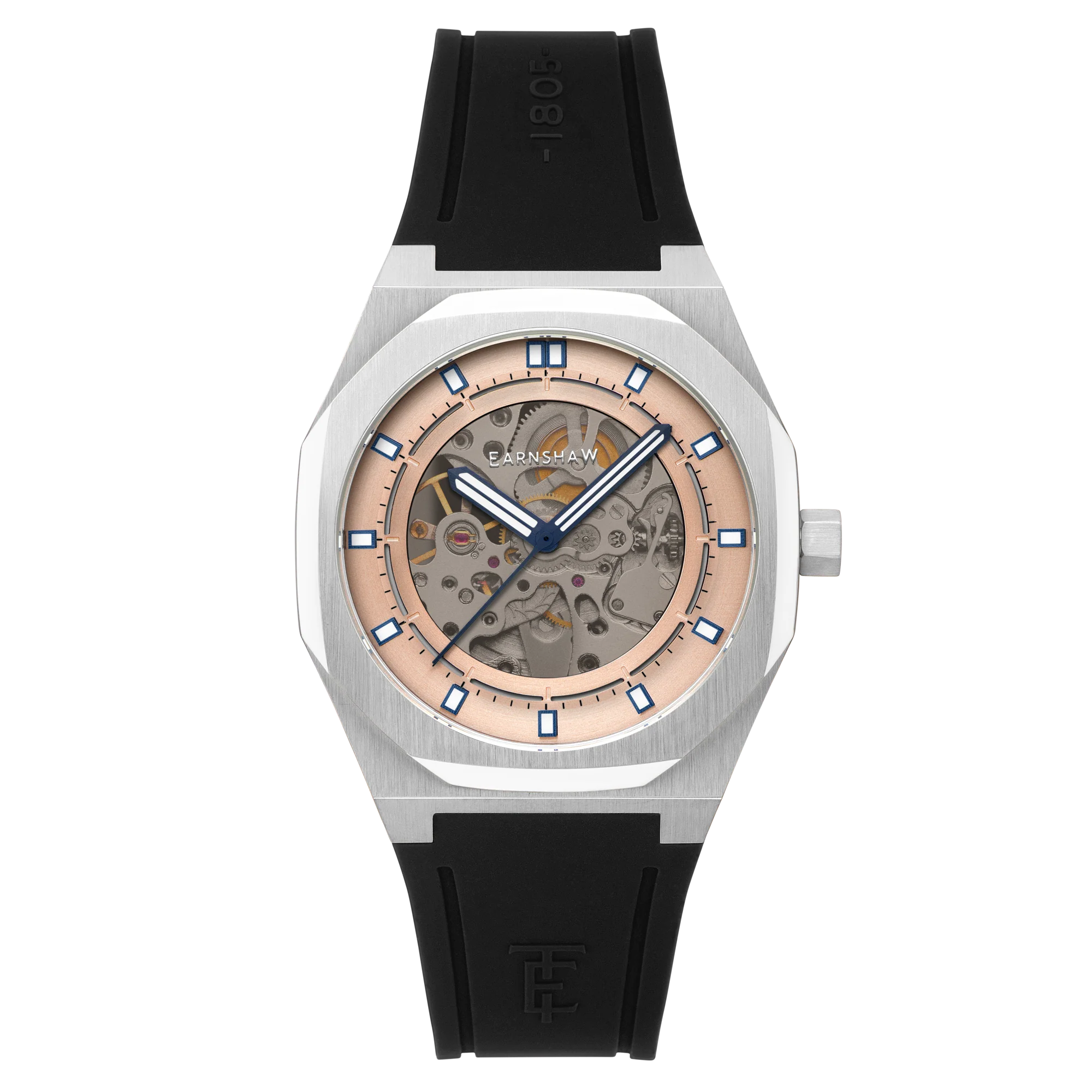 Discovery Drake Skeleton Automatic Rose Gold / Black Silicone | Rose Gold Dial