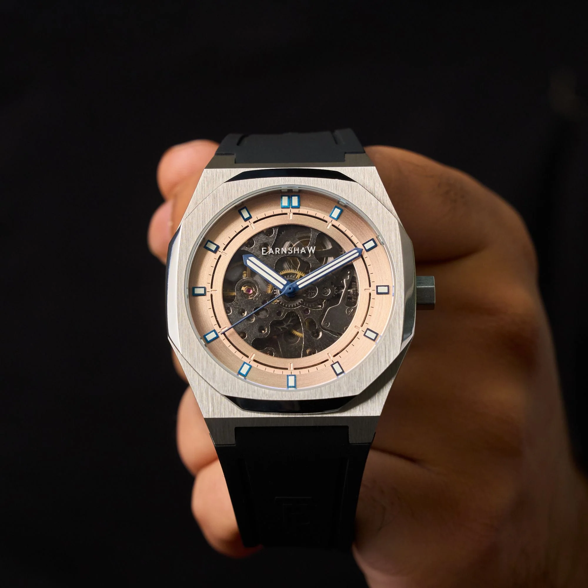 Discovery Drake Skeleton Automatic Rose Gold / Black Silicone | Rose Gold Dial - Image 2