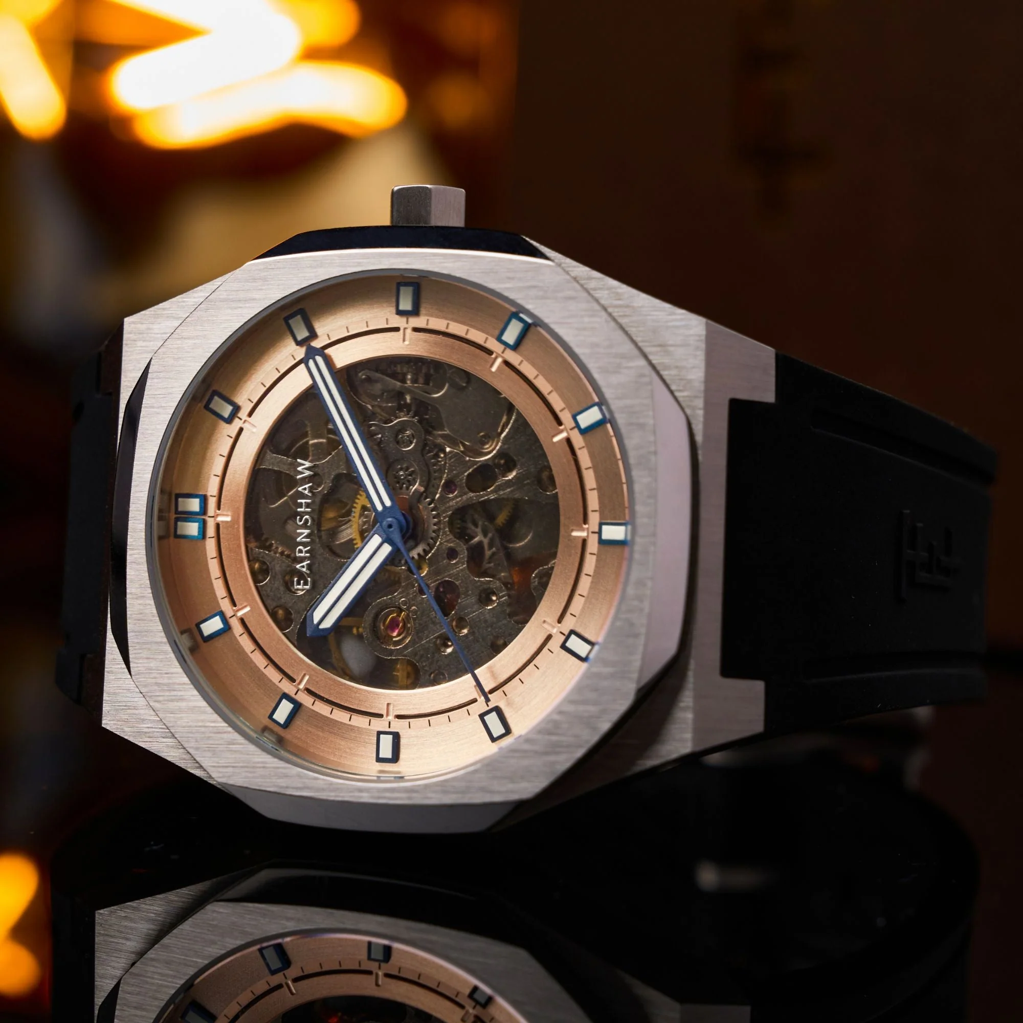 Discovery Drake Skeleton Automatic Rose Gold / Black Silicone | Rose Gold Dial - Image 3