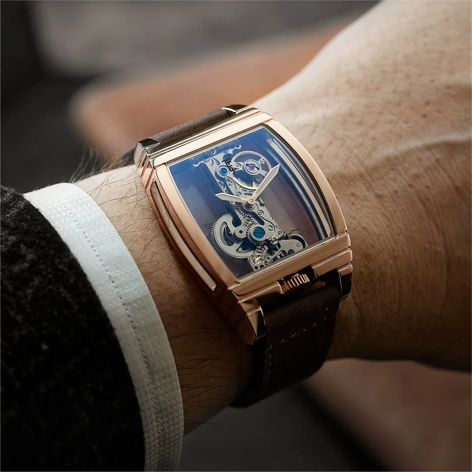 Discovery Wolver Bridge Mechanical Transparent / Genuine Leather | Transparent Dial - Image 2