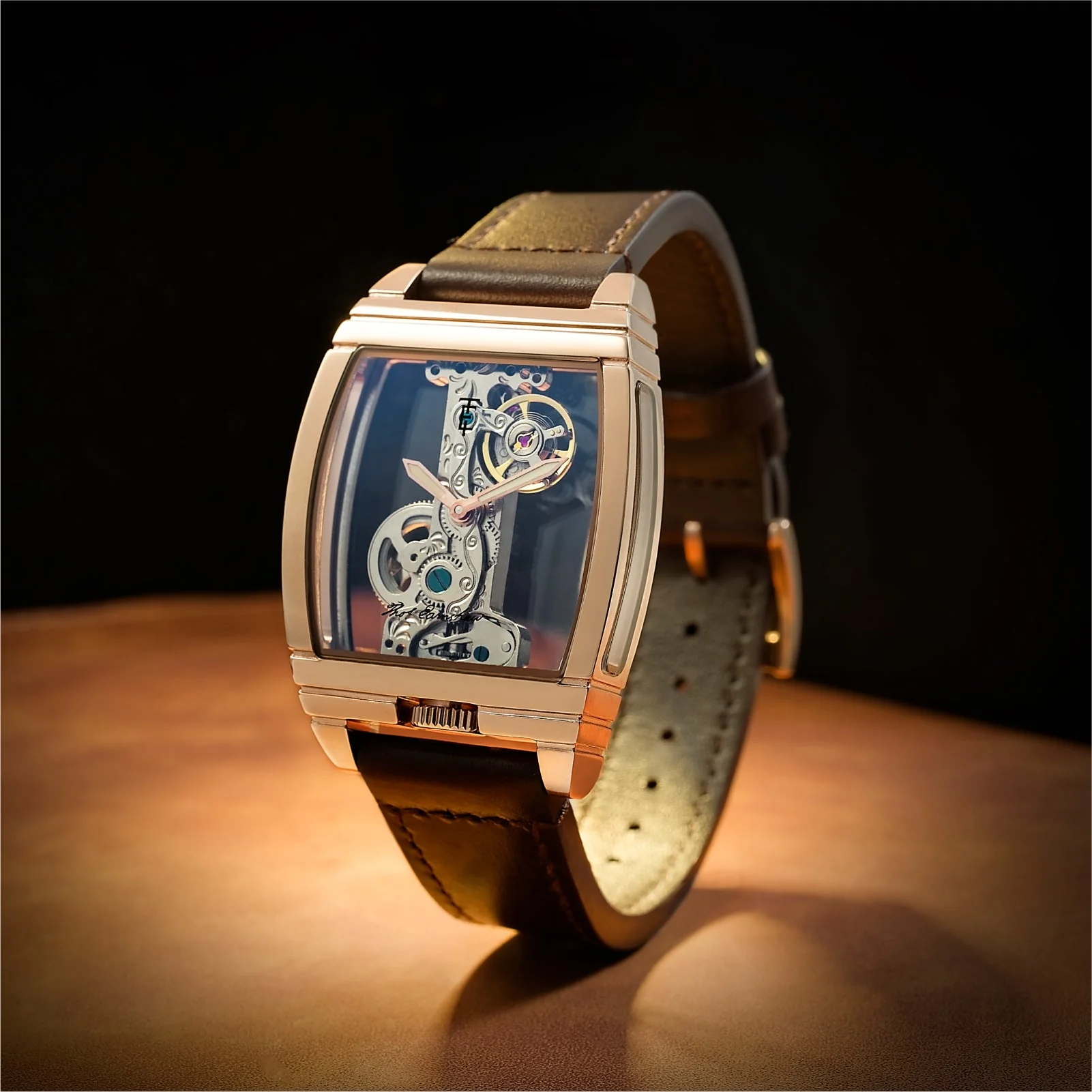 Discovery Wolver Bridge Mechanical Transparent / Genuine Leather | Transparent Dial - Image 3