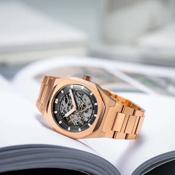 Drake Skeleton Automatic Black / Rose / Stainless Steel | Black Dial - Image 6