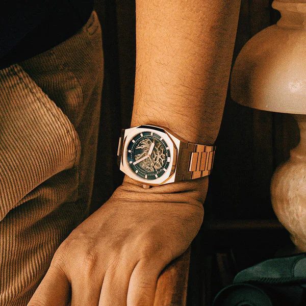 Drake Skeleton Automatic Black / Rose / Stainless Steel | Black Dial - Image 7