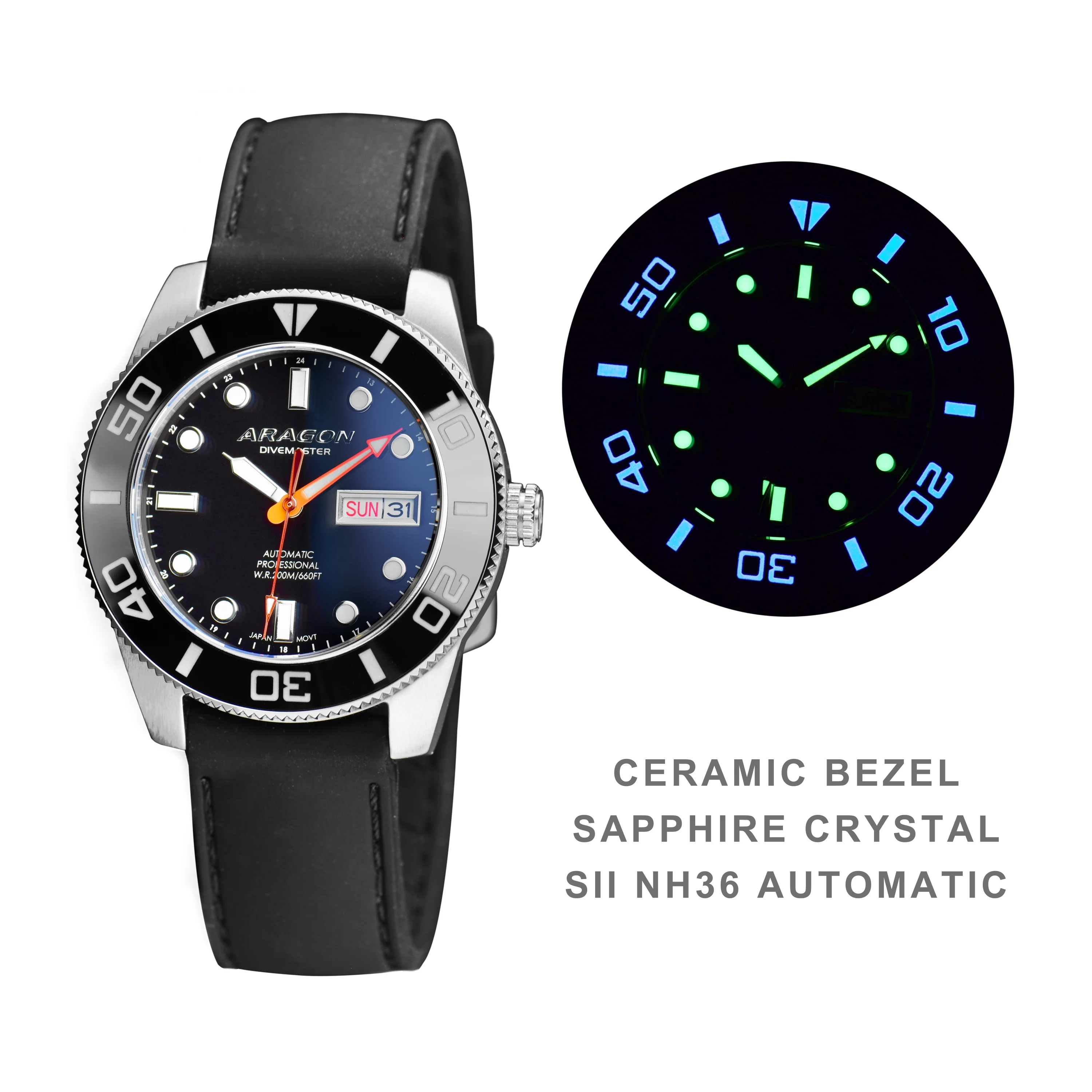 Divemaster 42 NH36 Automatic Black Dial | Black Dial Dial - Image 2