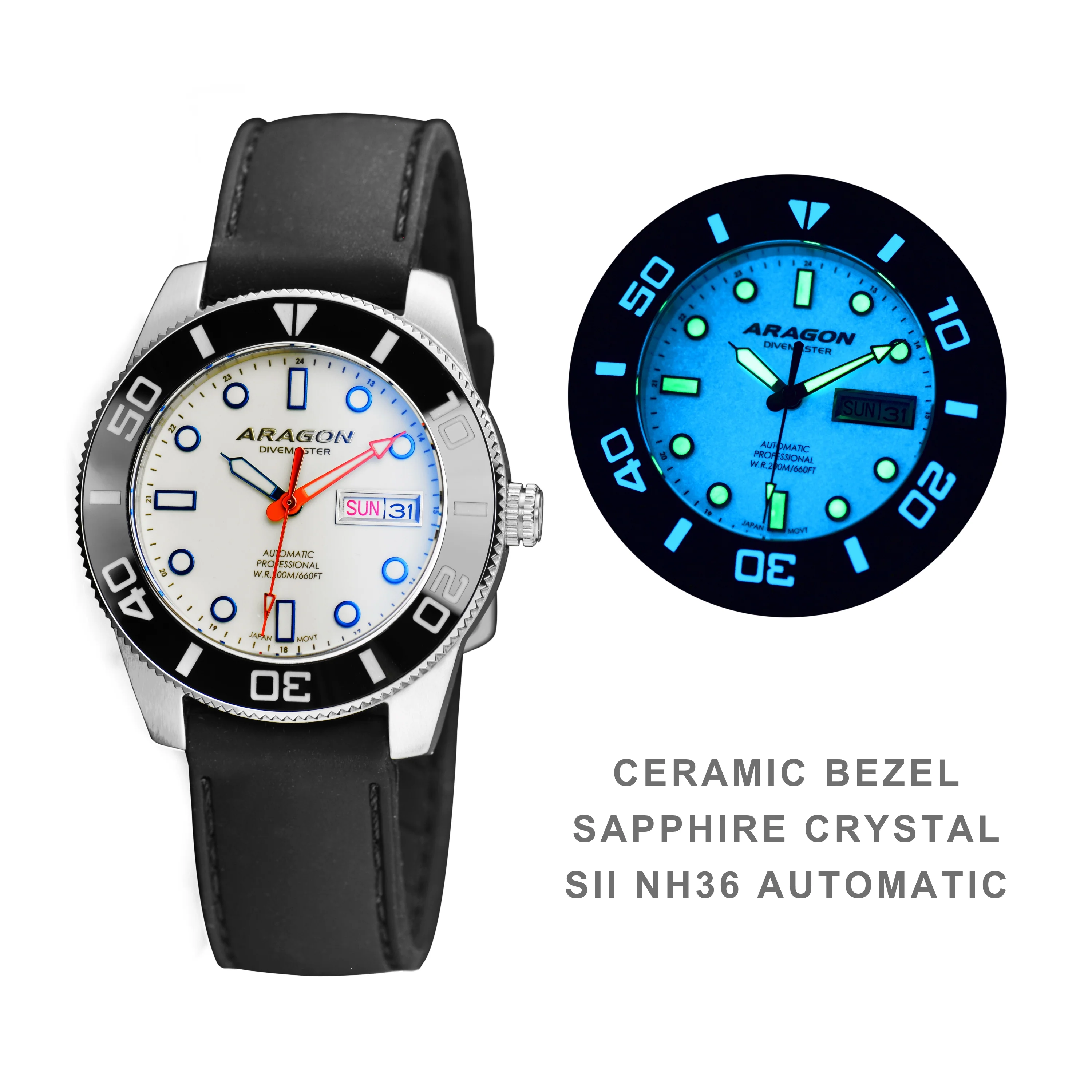 Divemaster 42 NH36 Automatic White Lume Dial | White Lume Dial Dial - Image 2