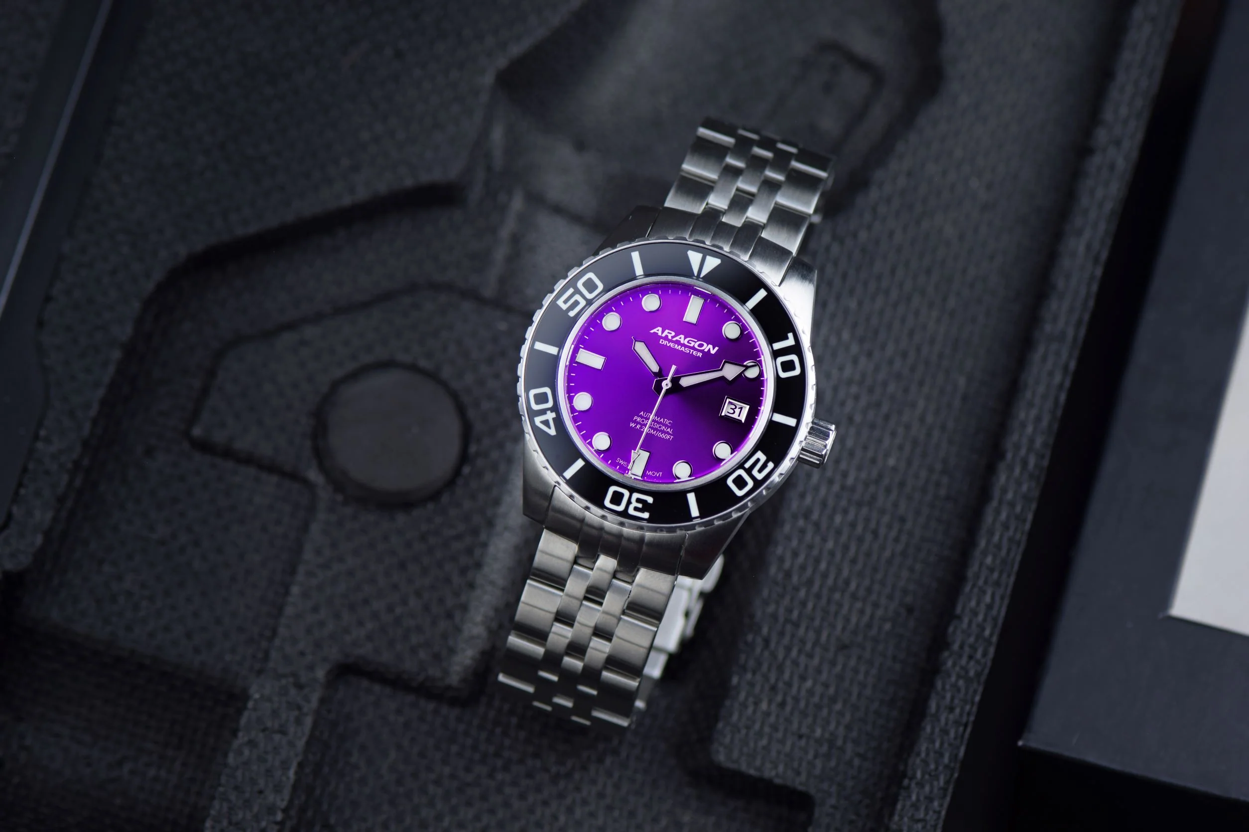 Divemaster 42 Swiss R150 Automatic Purple Dial | Purple Dial - Image 3