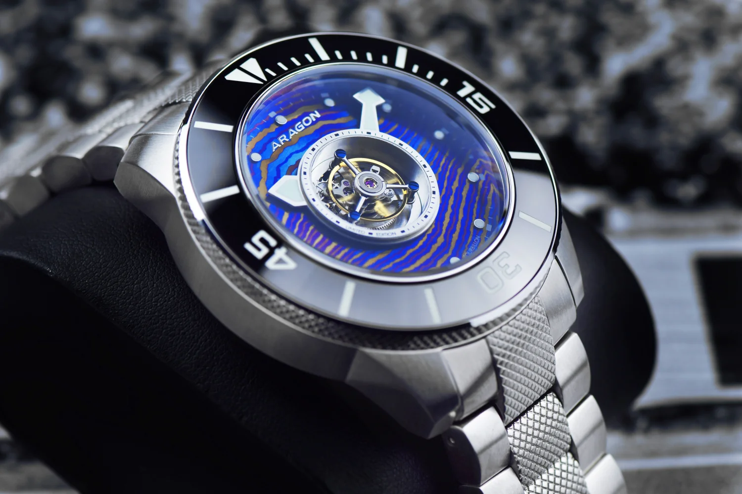 Divemaster Central Tourbillon Automatic 50mm - Heat Treated Damascus Dial - Image 4