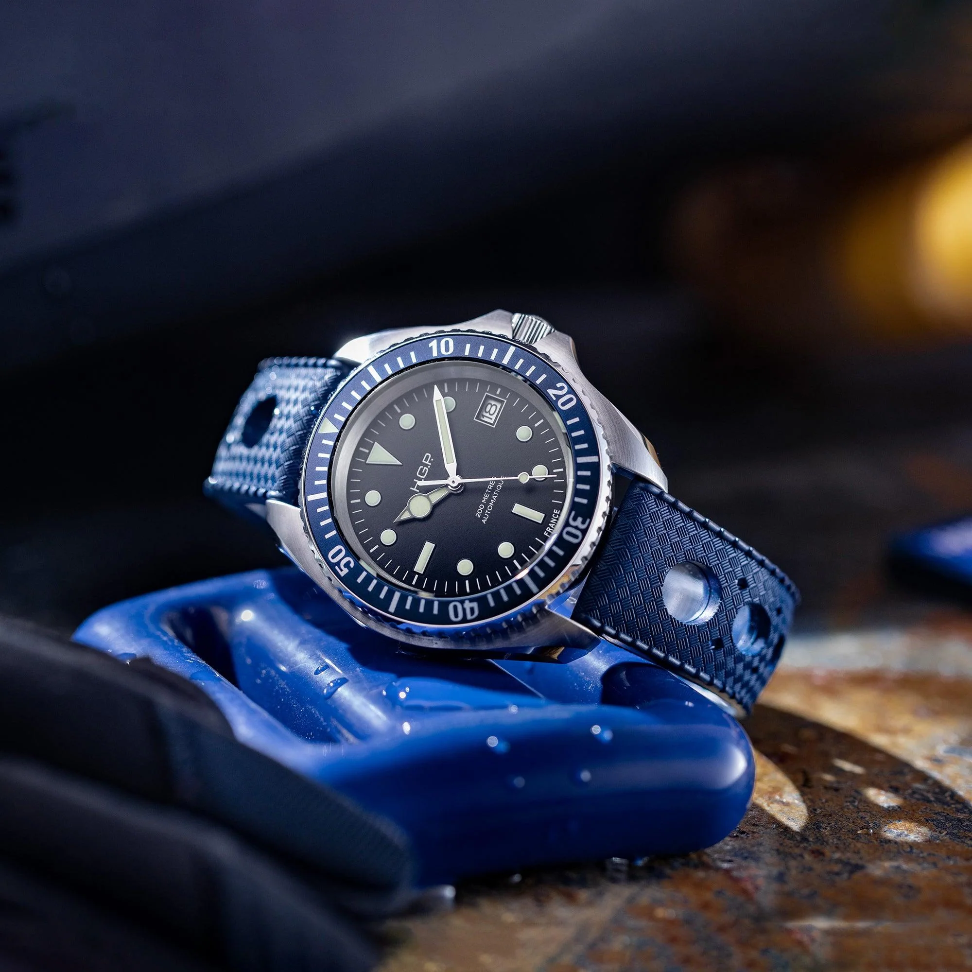 Diver 200M Automatic Diving Watch - Blue | Black Dial - Image 3