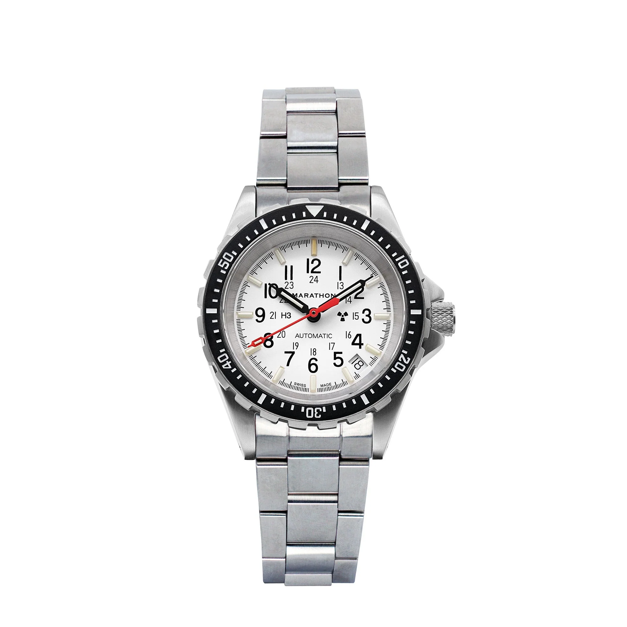 Divers Auto Medium Search and Rescue White NGM/Steel Bracelet Arctic White Dial