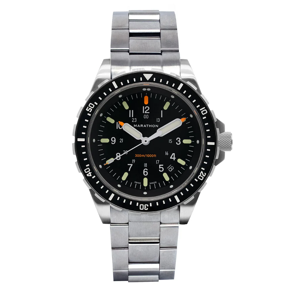 Divers Quartz Jumbo Search and Rescue Black NGM/Steel Bracelet | Matte Black Dial