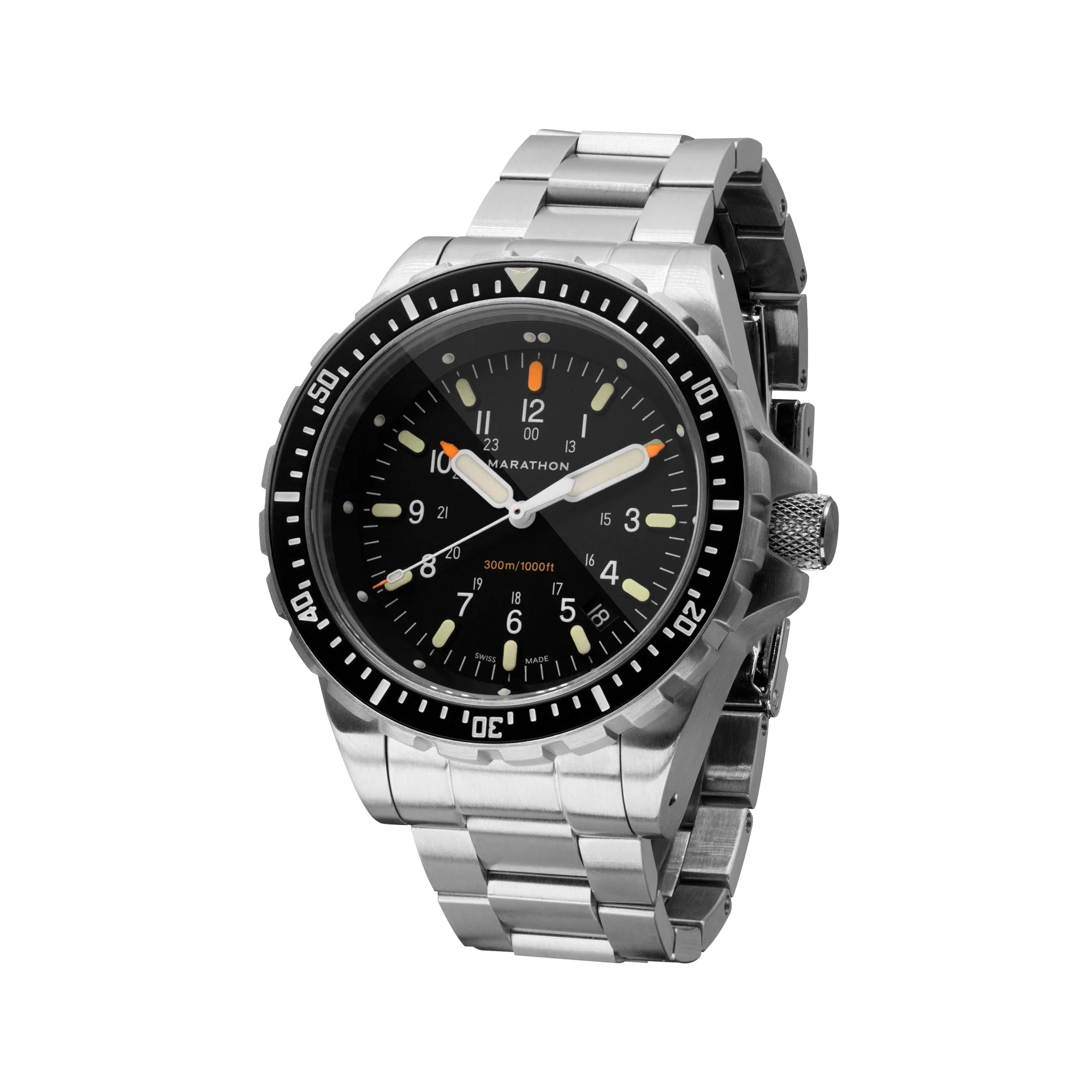 Divers Quartz Jumbo Search and Rescue Black NGM/Steel Bracelet | Matte Black Dial - Image 2
