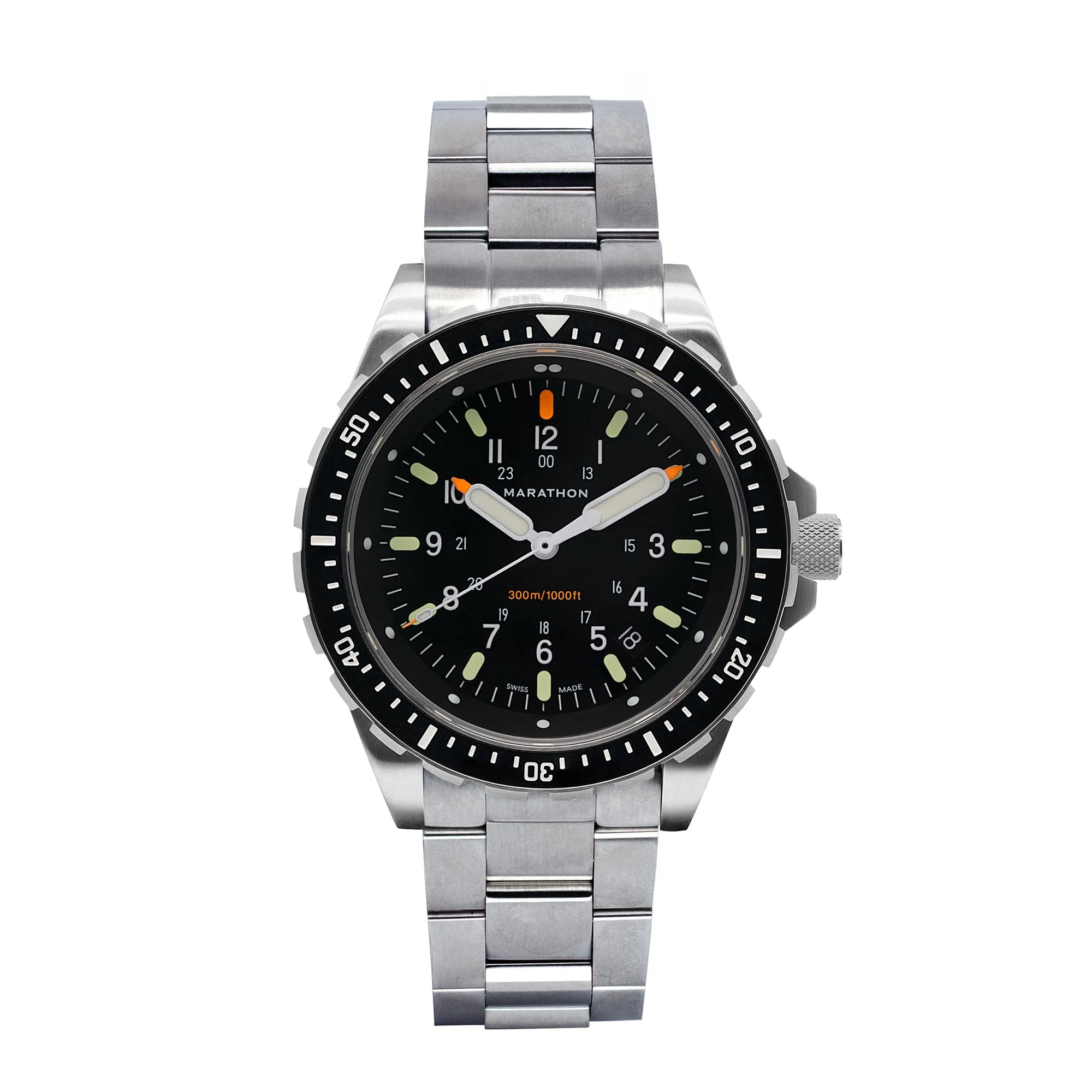 Divers Quartz Jumbo Search and Rescue Black NGM/Steel Bracelet Matte Black Dial