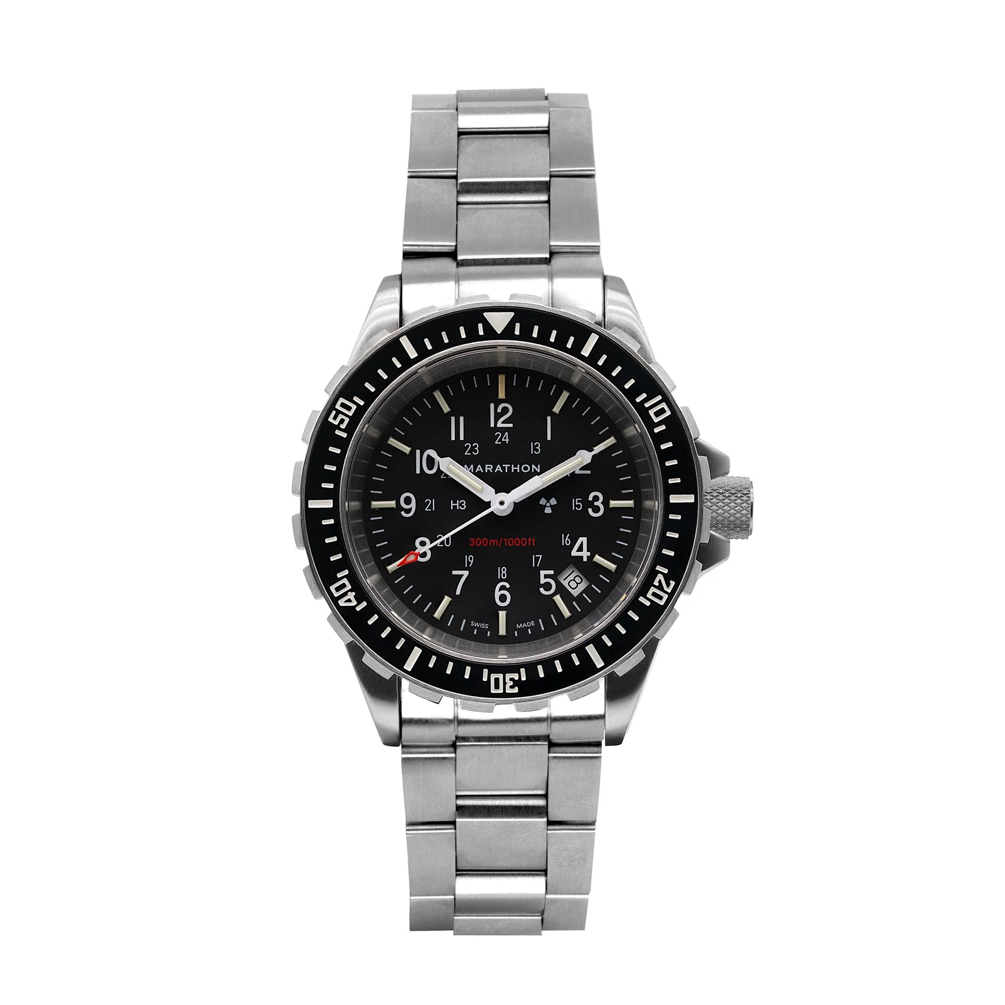 Divers Quartz Black NGM/Steel Bracelet Matte Black Dial