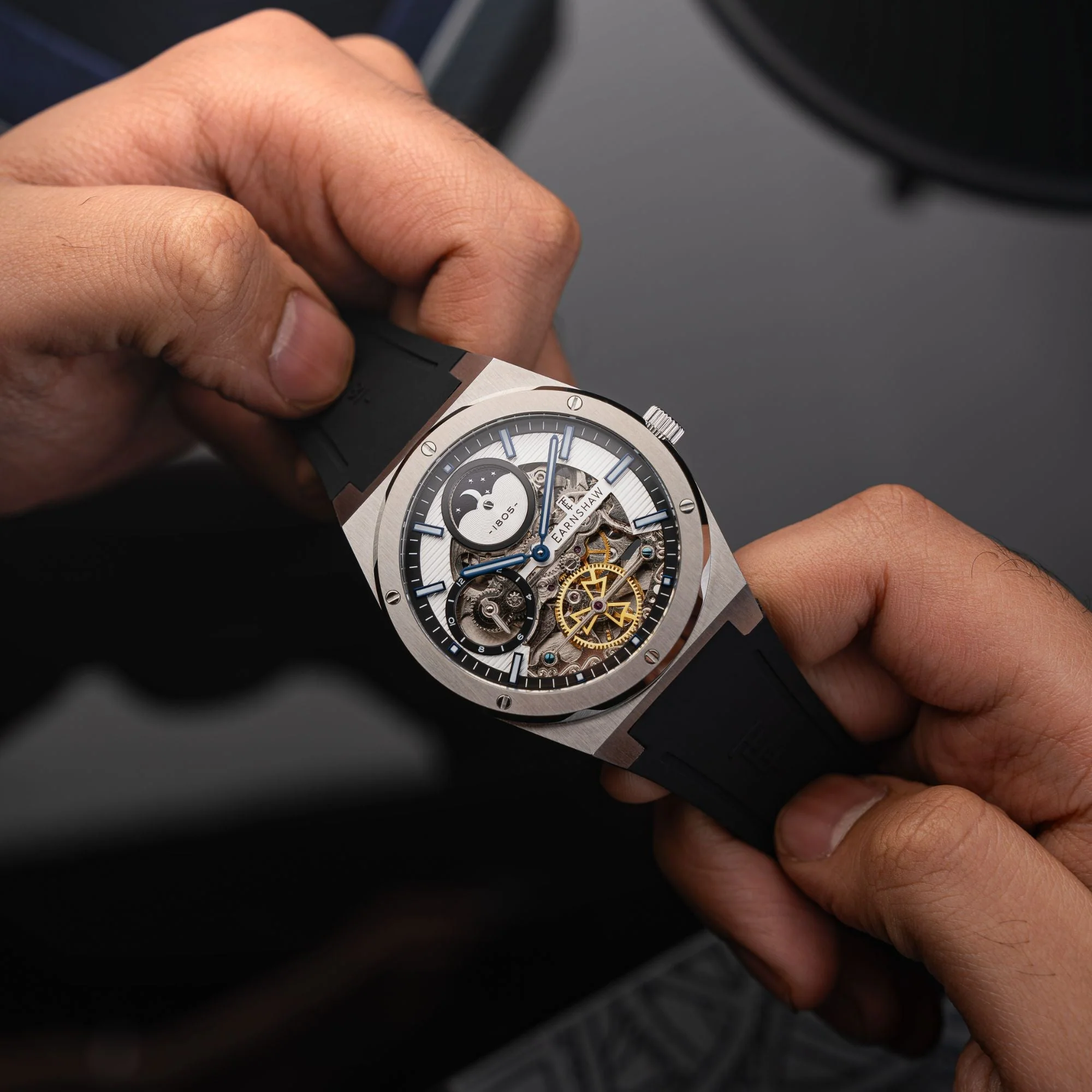 Drake Dual Time Automatic White / Black Silicone | White Dial - Image 3