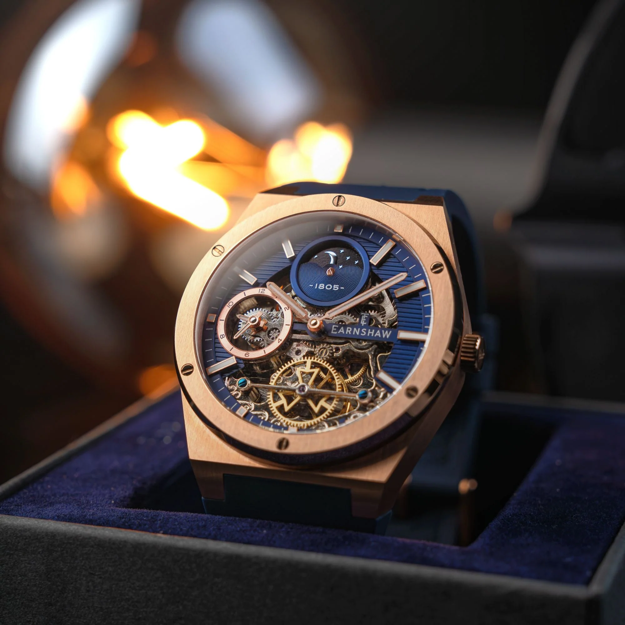 Drake Dual Time Automatic Blue / Blue Silicone | Blue Dial - Image 4