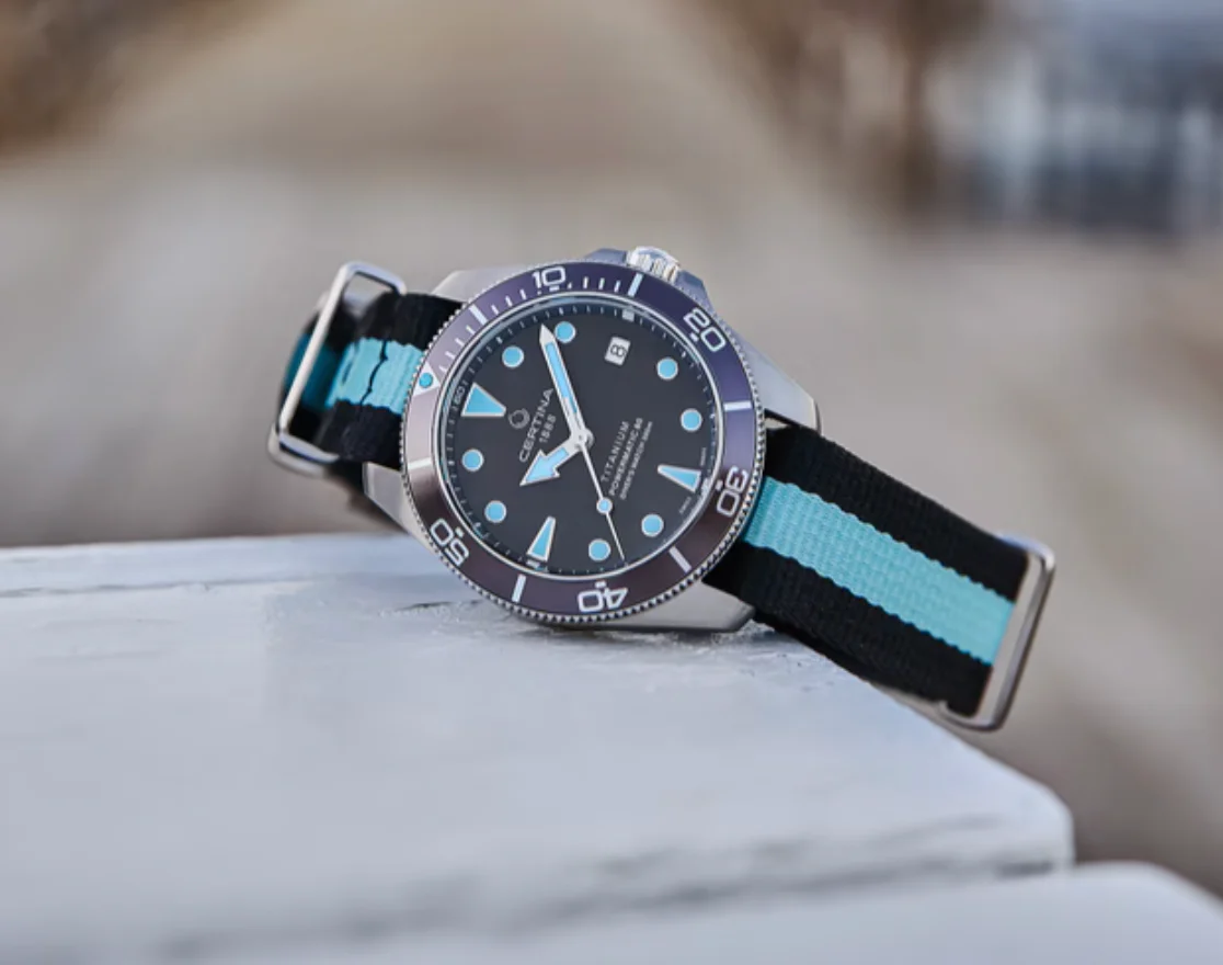 DS Action Diver 38mm Powermatic 80 Titanium / Nylon Strap | Gray Dial - Image 2