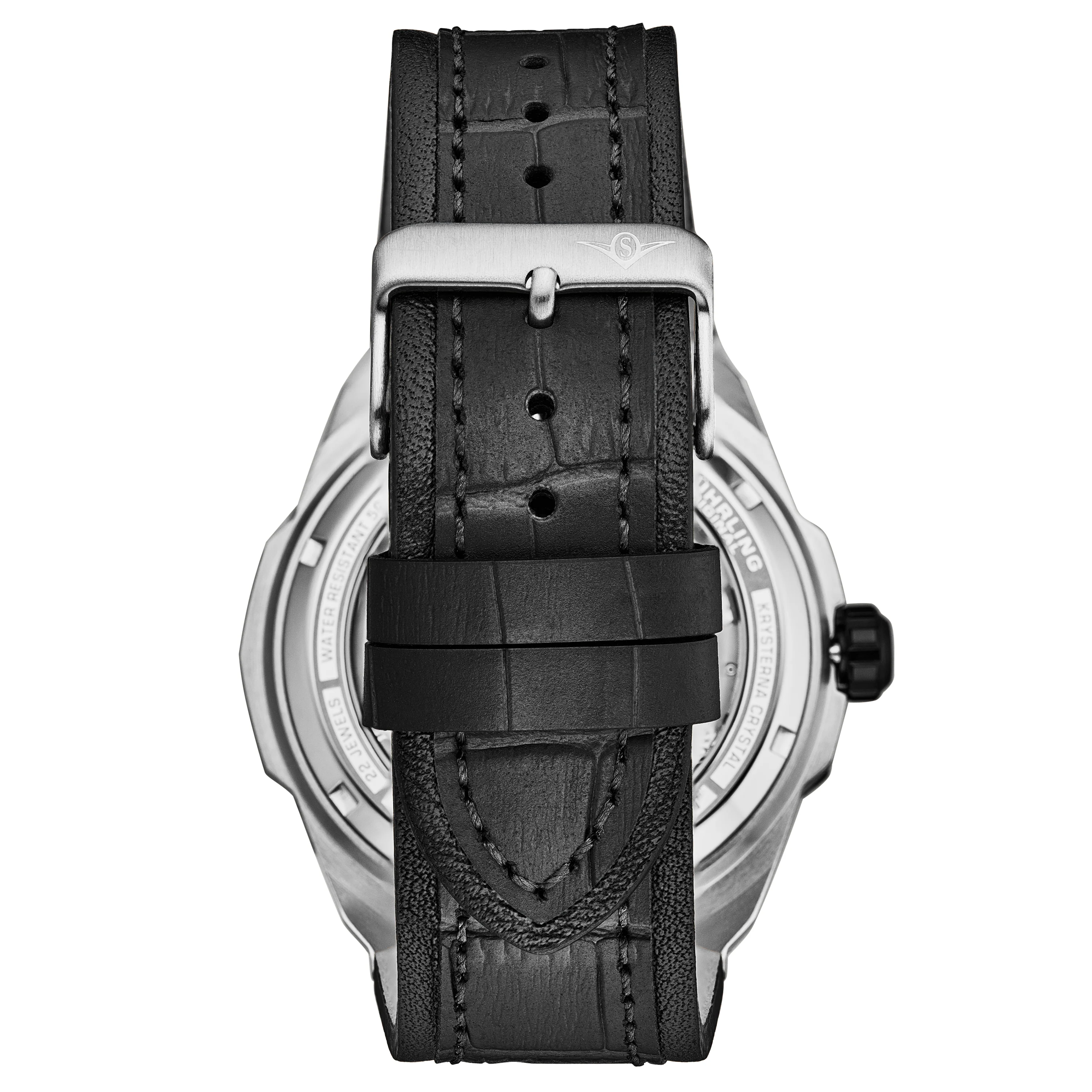 Dual Time Automatic Navigator 46mm Skeleton Silver/Leather | Silver Dial - Image 2