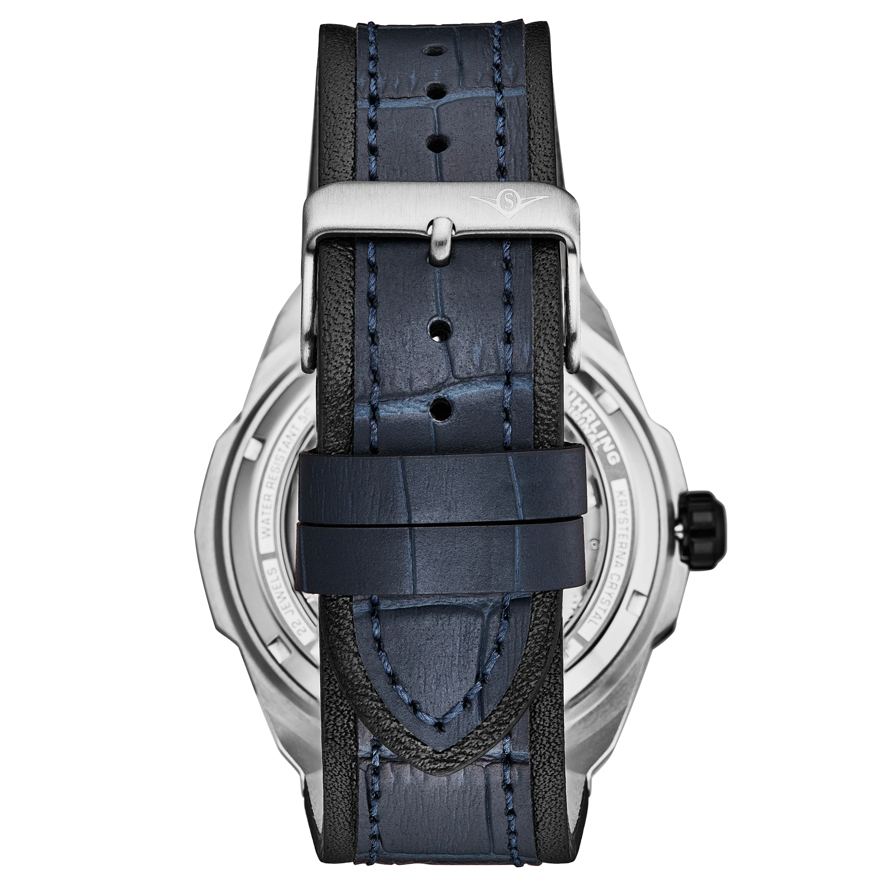 Dual Time Automatic Navigator 46mm Skeleton Blue/ Leather | Blue Dial - Image 2