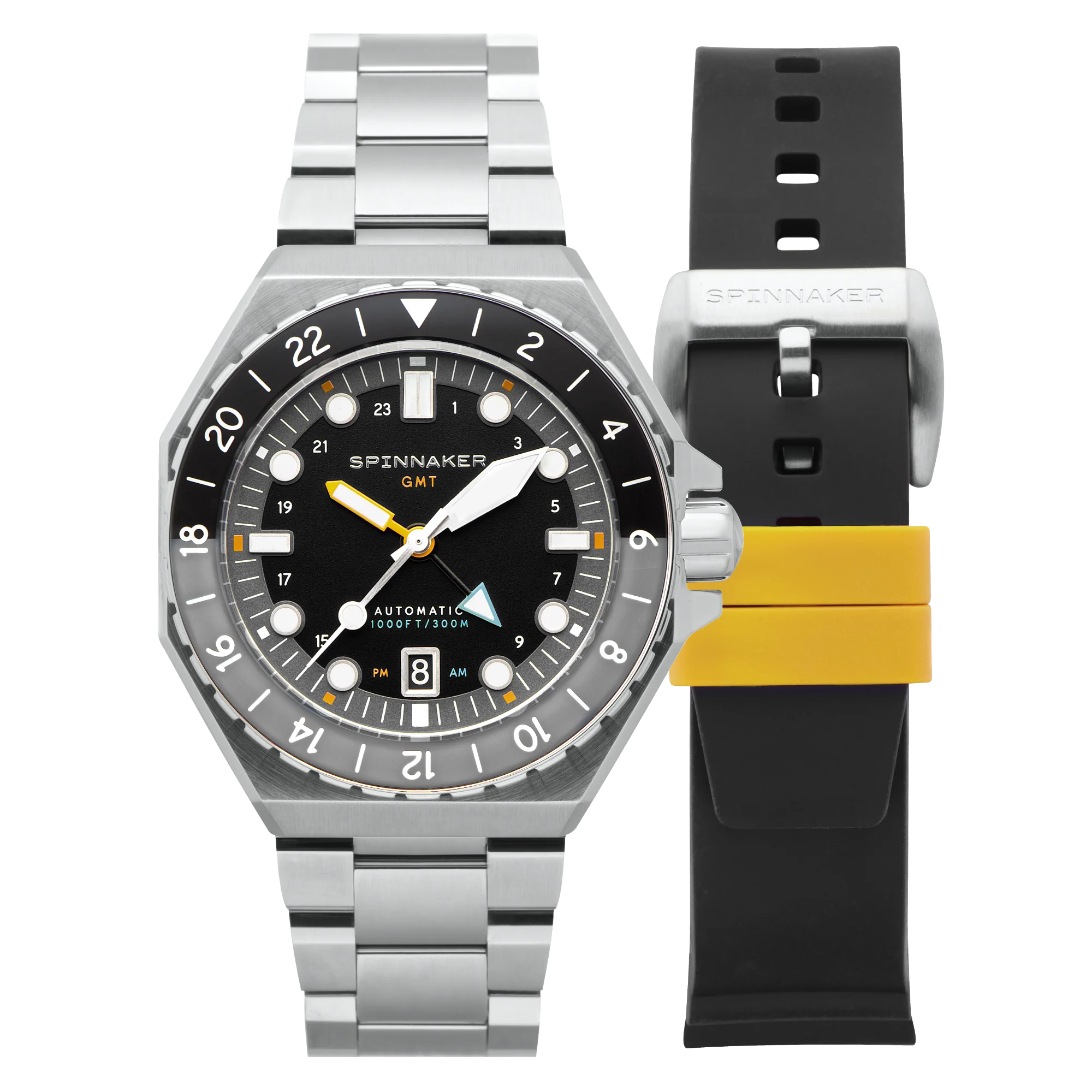 Dumas GMT Automatic Black/Stainless Steel | Black Dial - Image 10
