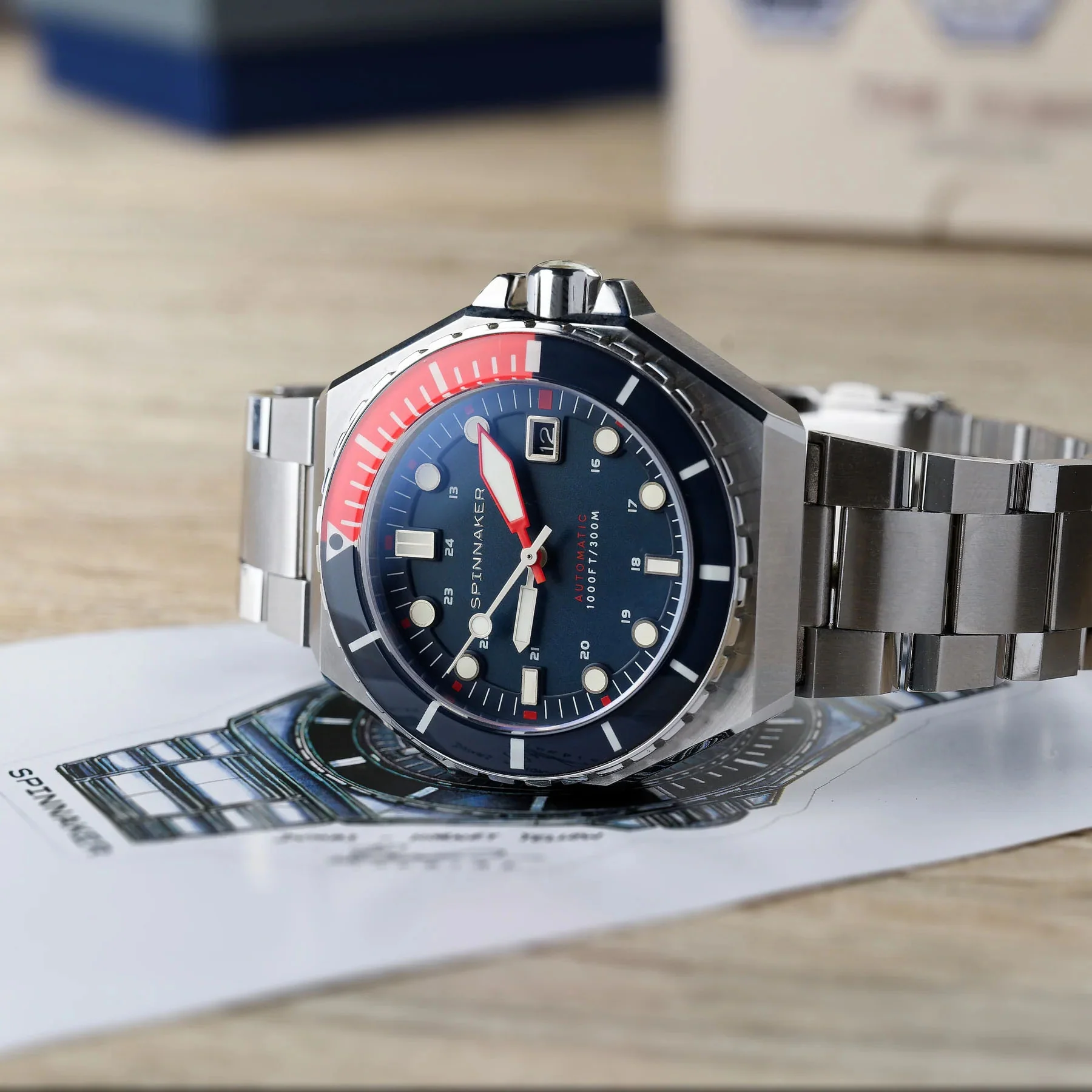 Dumas Blue Dial / Red / Stainless Steel | Blue Dial - Image 35