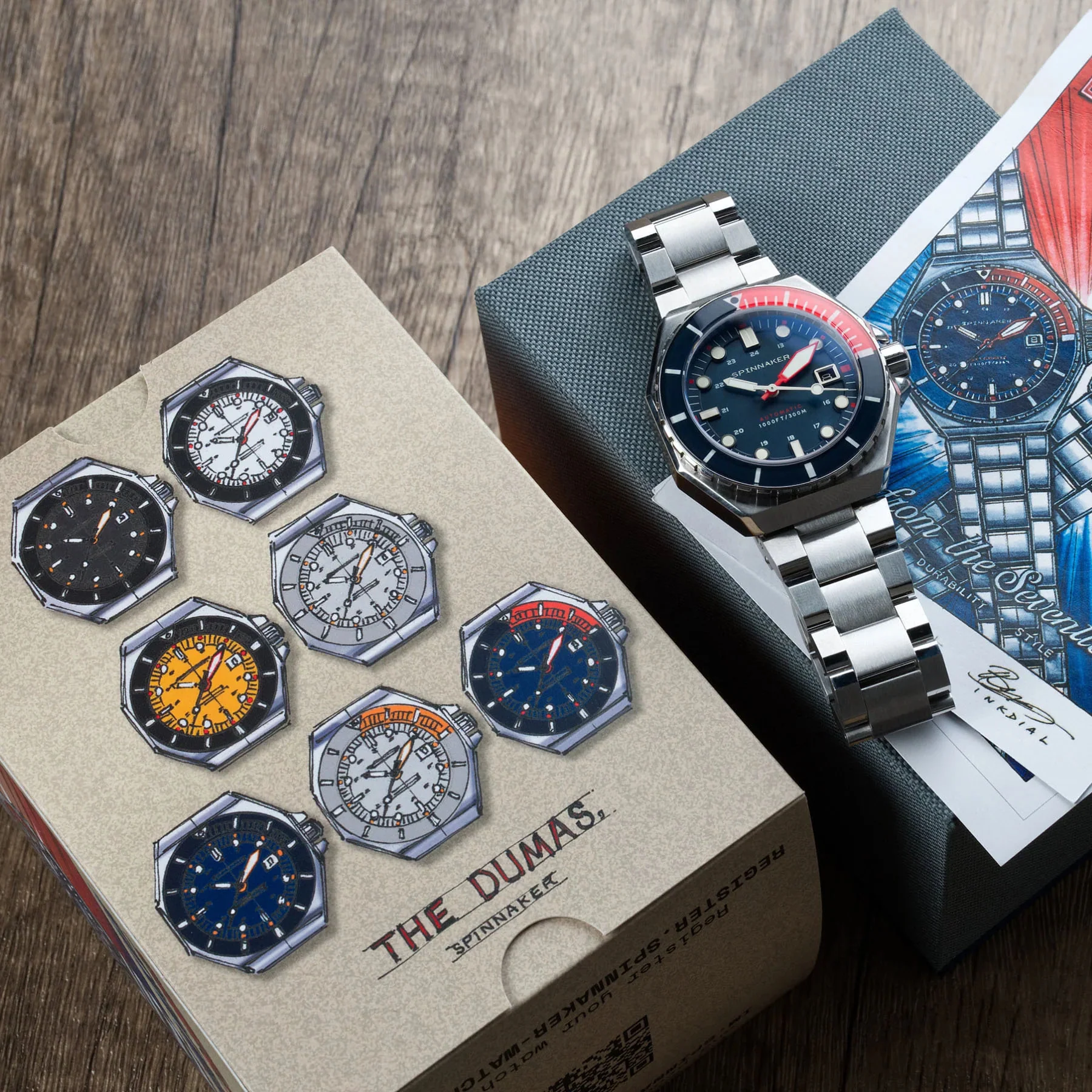 Dumas Blue Dial / Red / Stainless Steel | Blue Dial - Image 41
