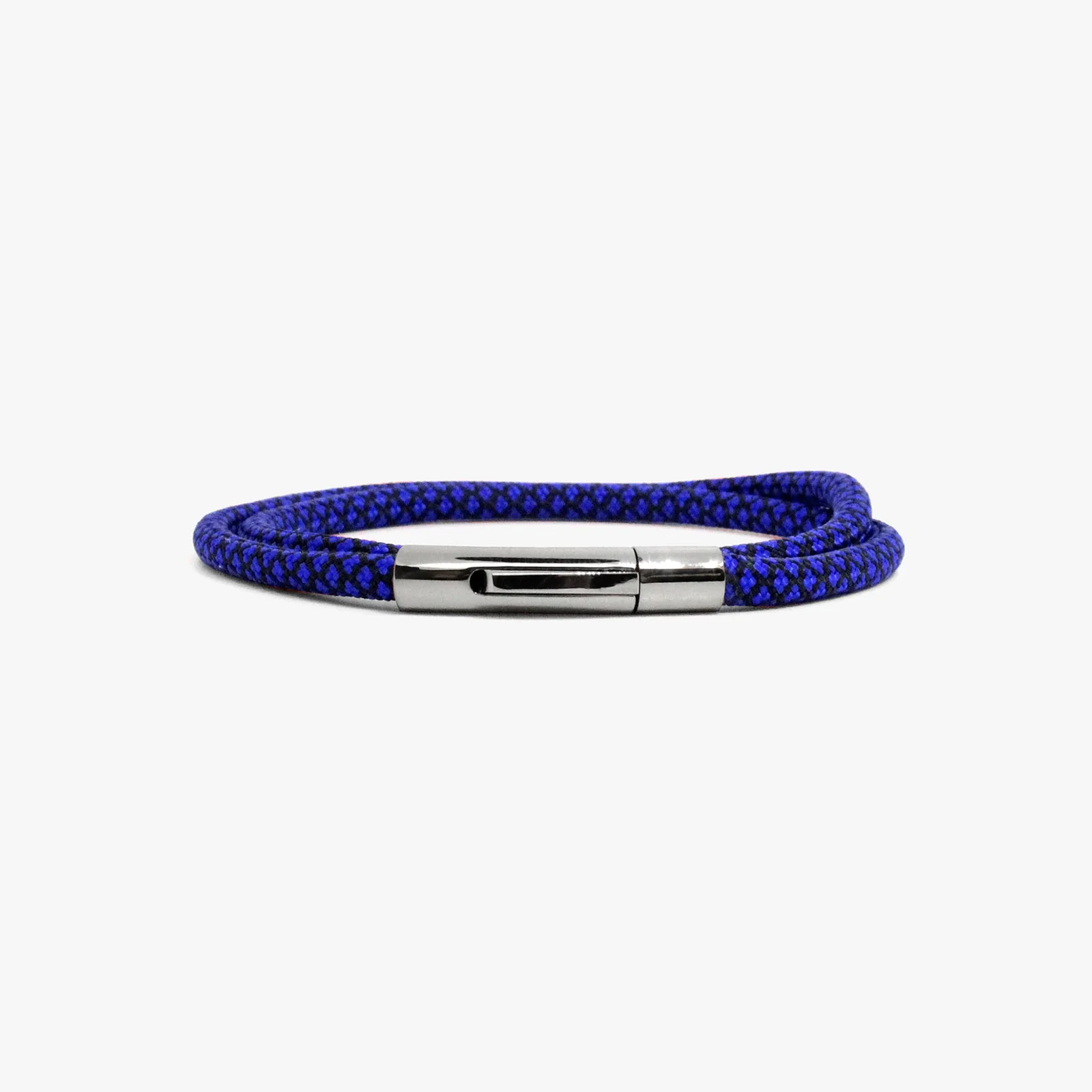 Electric Blue Cord Wrap, Polished Silver Closure M (7.25" Wrist) | Dial