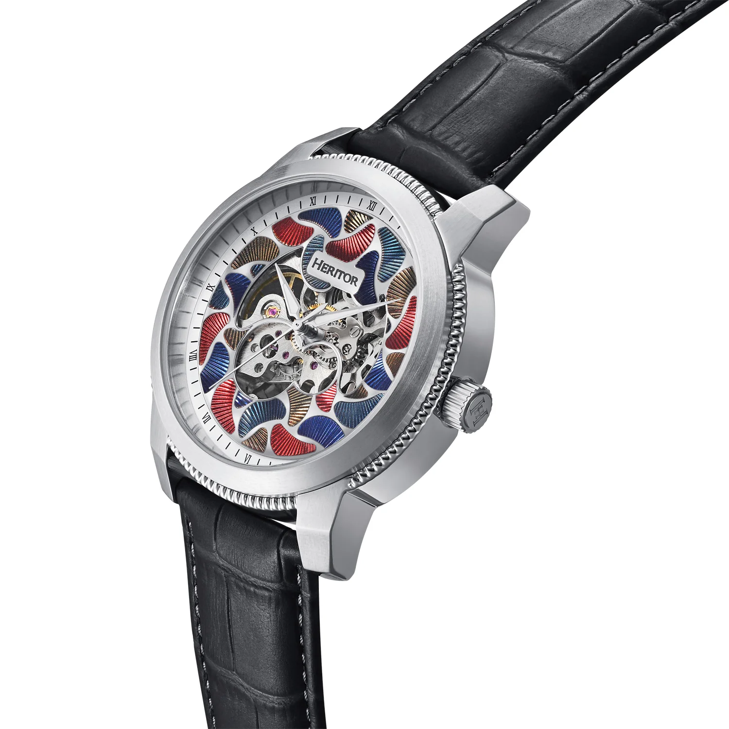 Emmanuel Semi Skeleton Custom Dial Black/Silver MULTICOLOR Dial - Image 2