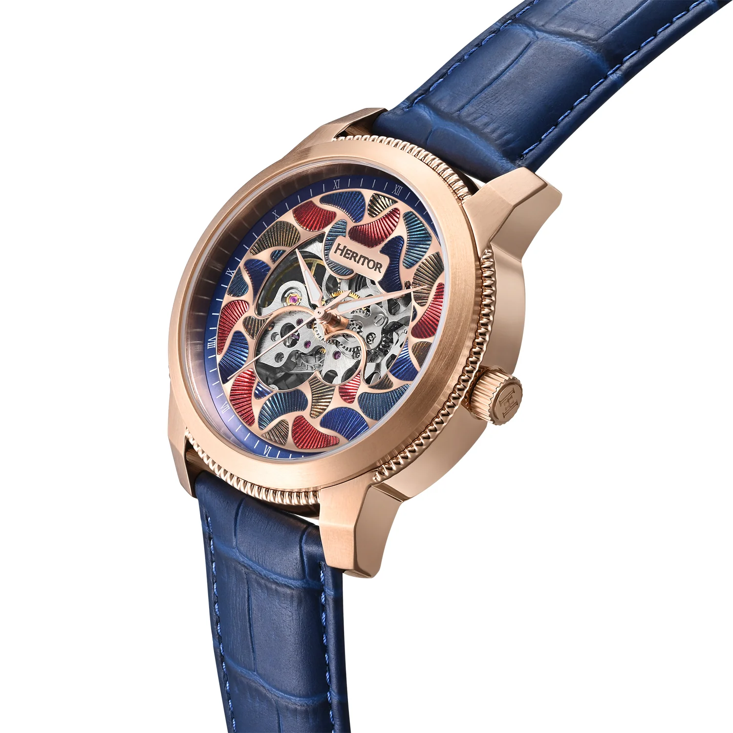 Emmanuel Semi Skeleton Custom Dial Blue/Rose Gold MULTICOLOR Dial - Image 2