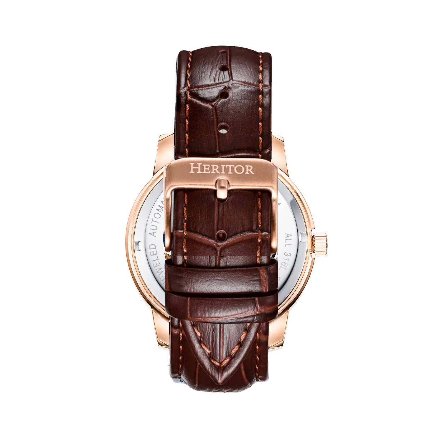 Emmanuel Semi Skeleton Custom Dial Rose Gold/Brown MULTICOLOR Dial - Image 3