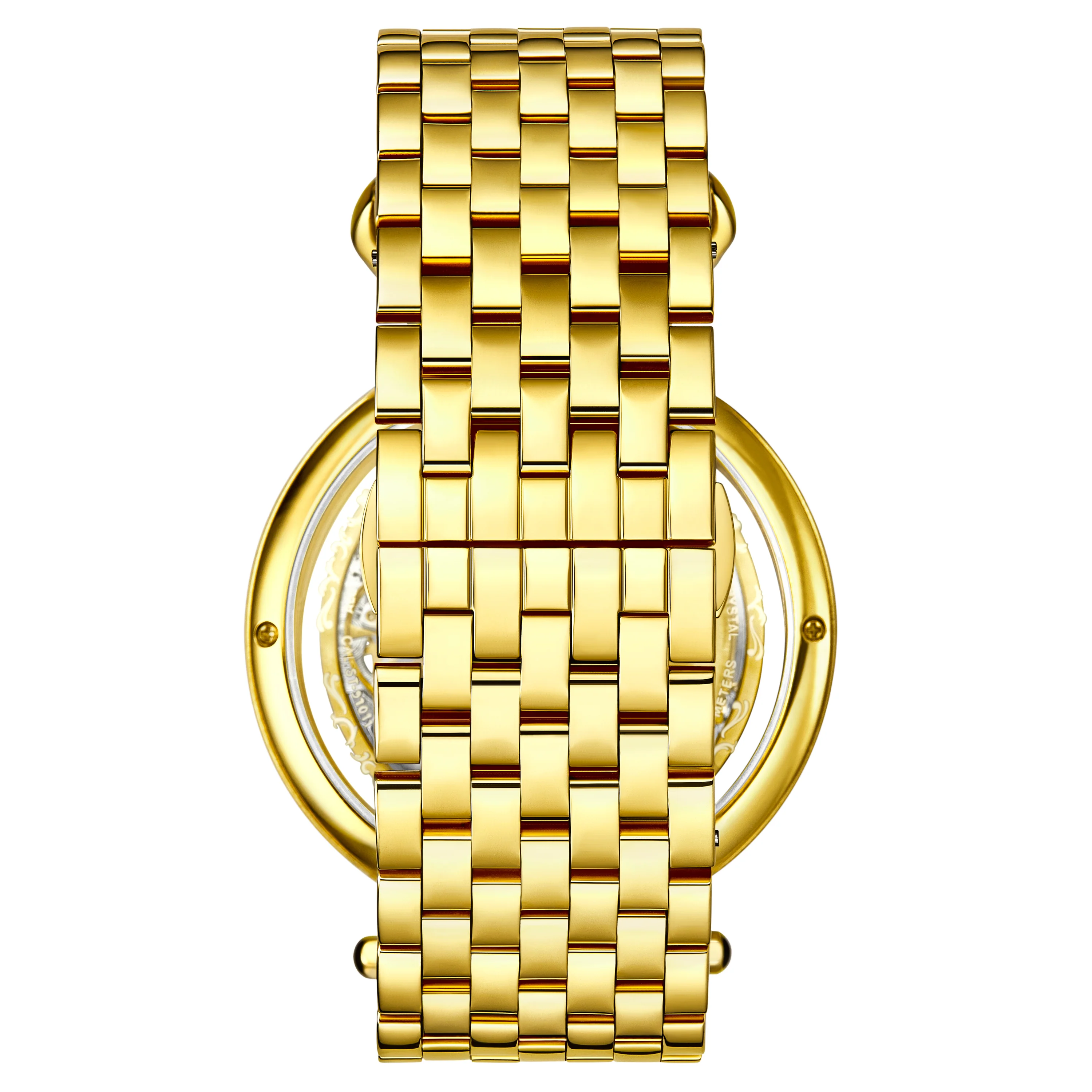 Emperor's Grandeur 4003 Dual Time Automatic 46mm Skeleton Gold/Bracelet | Gold Dial - Image 2