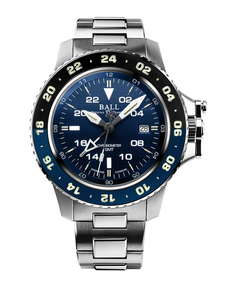 Engineer Hydrocarbon AeroGMT II 42mm Blue dial / Black and blue bezel | Blue Dial