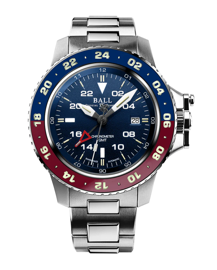 Engineer Hydrocarbon AeroGMT II 42mm Blue Dial / Red and Blue Bezel | Blue Dial