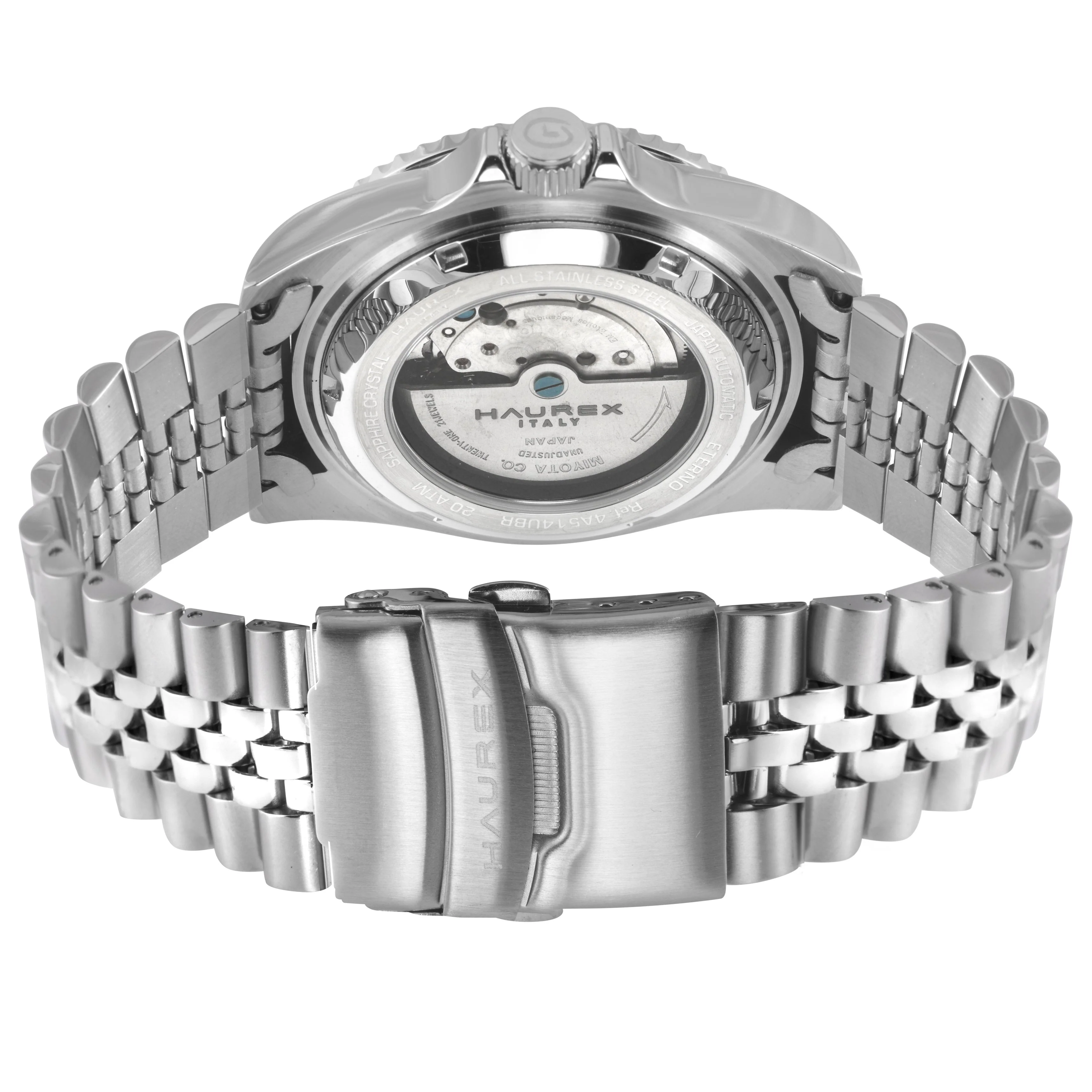 Eterno SS Case, Blue/Red Bezel, Black Dial, 316L Itainless Steel Bracelet | Black Dial - Image 3