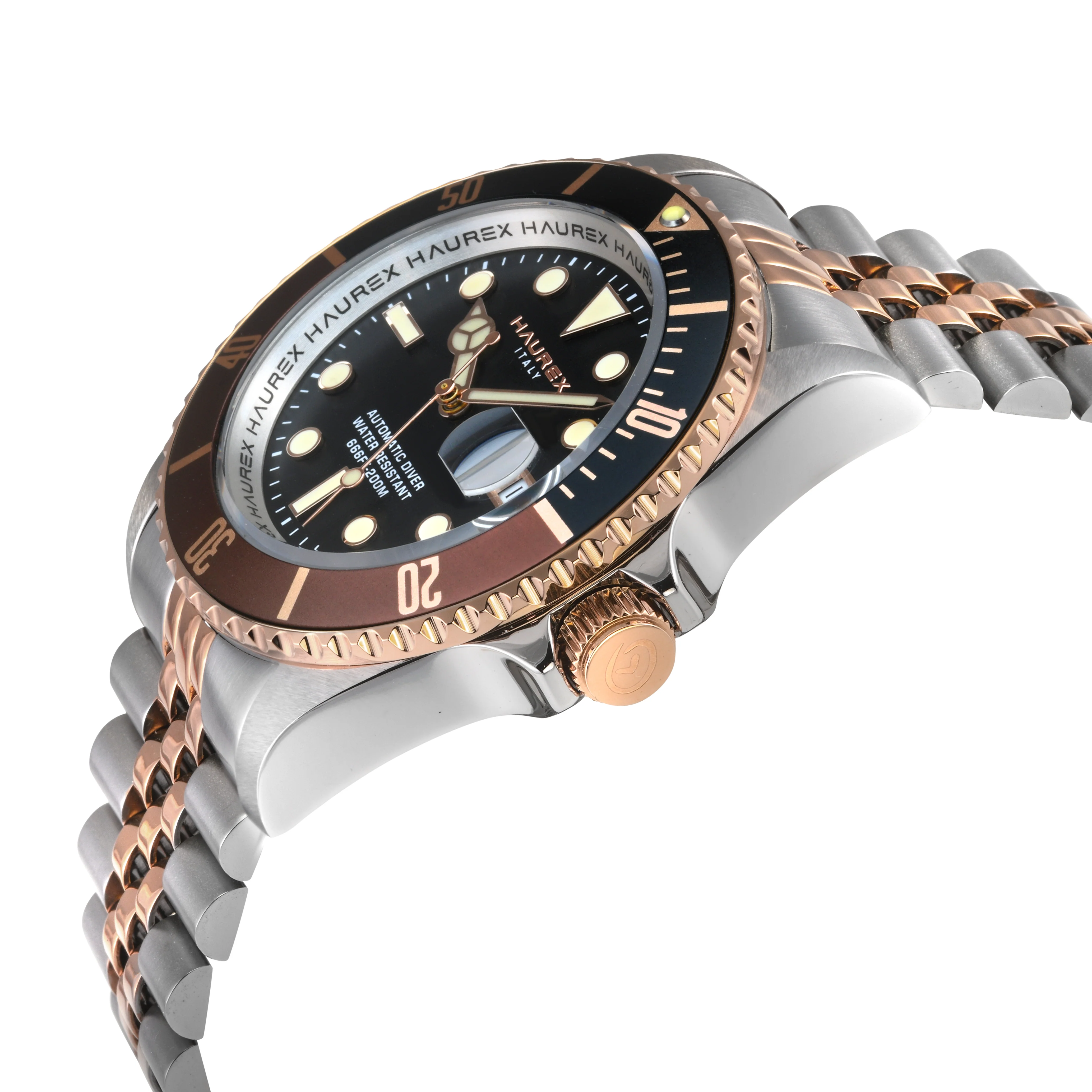 Eterno SS/IPRG Case, Black/Brown Bezel, Black Dial, SS/IPRG Two toned Stainless Steel Bracelet | Black Dial - Image 2
