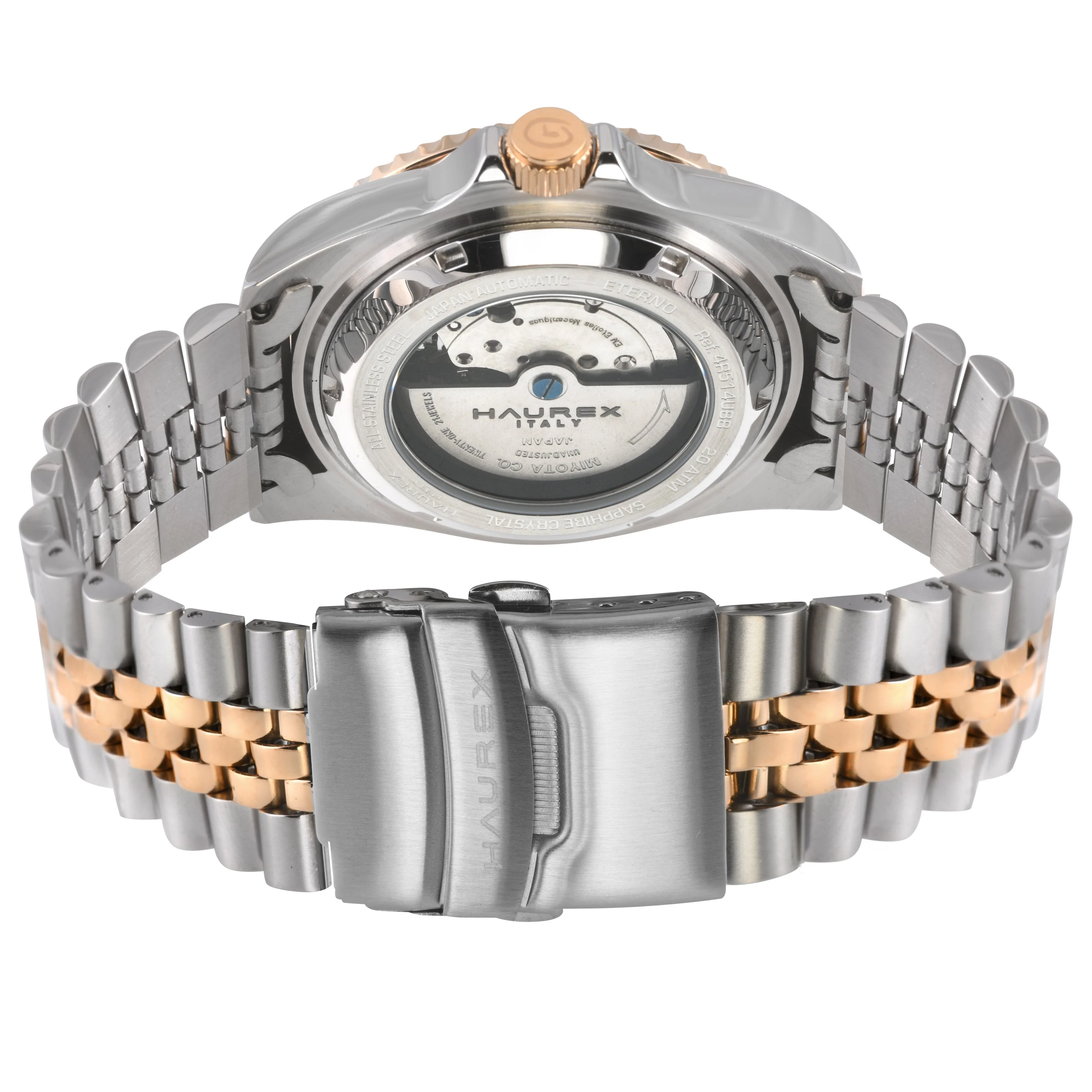 Eterno SS/IPRG Case, Black/Brown Bezel, Black Dial, SS/IPRG Two toned Stainless Steel Bracelet | Black Dial - Image 3