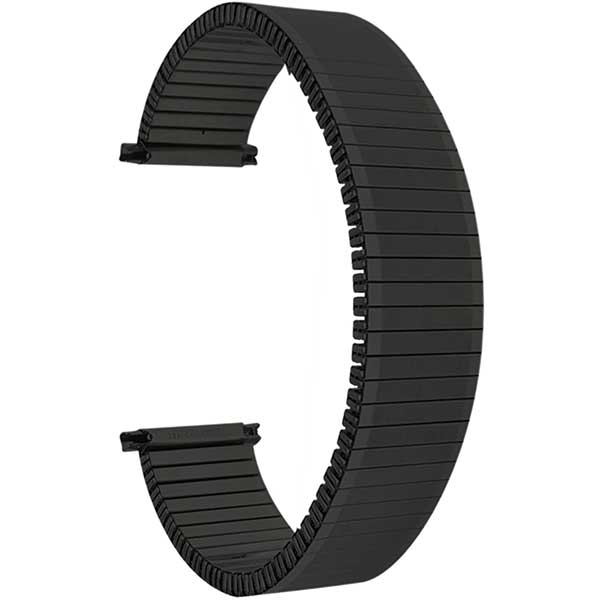 EX260 | 22mm Black Expansion Watch Band, Metal Stretch Strap 22mm / Black
