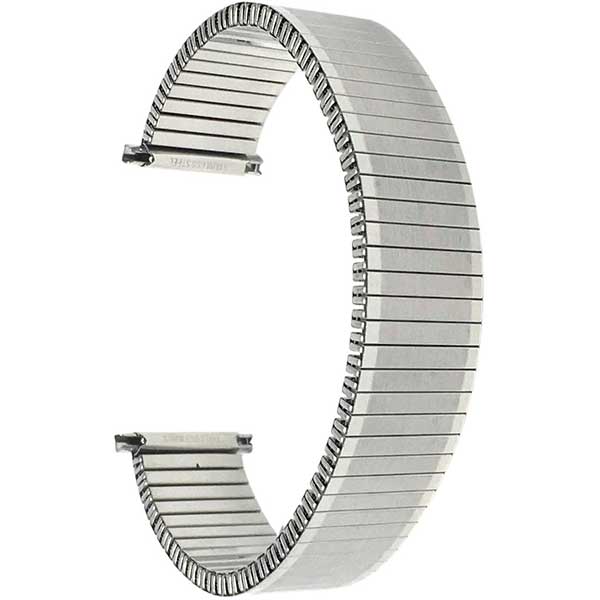 EX260 | 22mm Silver Tone Expansion Watch Band, Metal Stretch Strap 22mm / Silver Tone | Dial