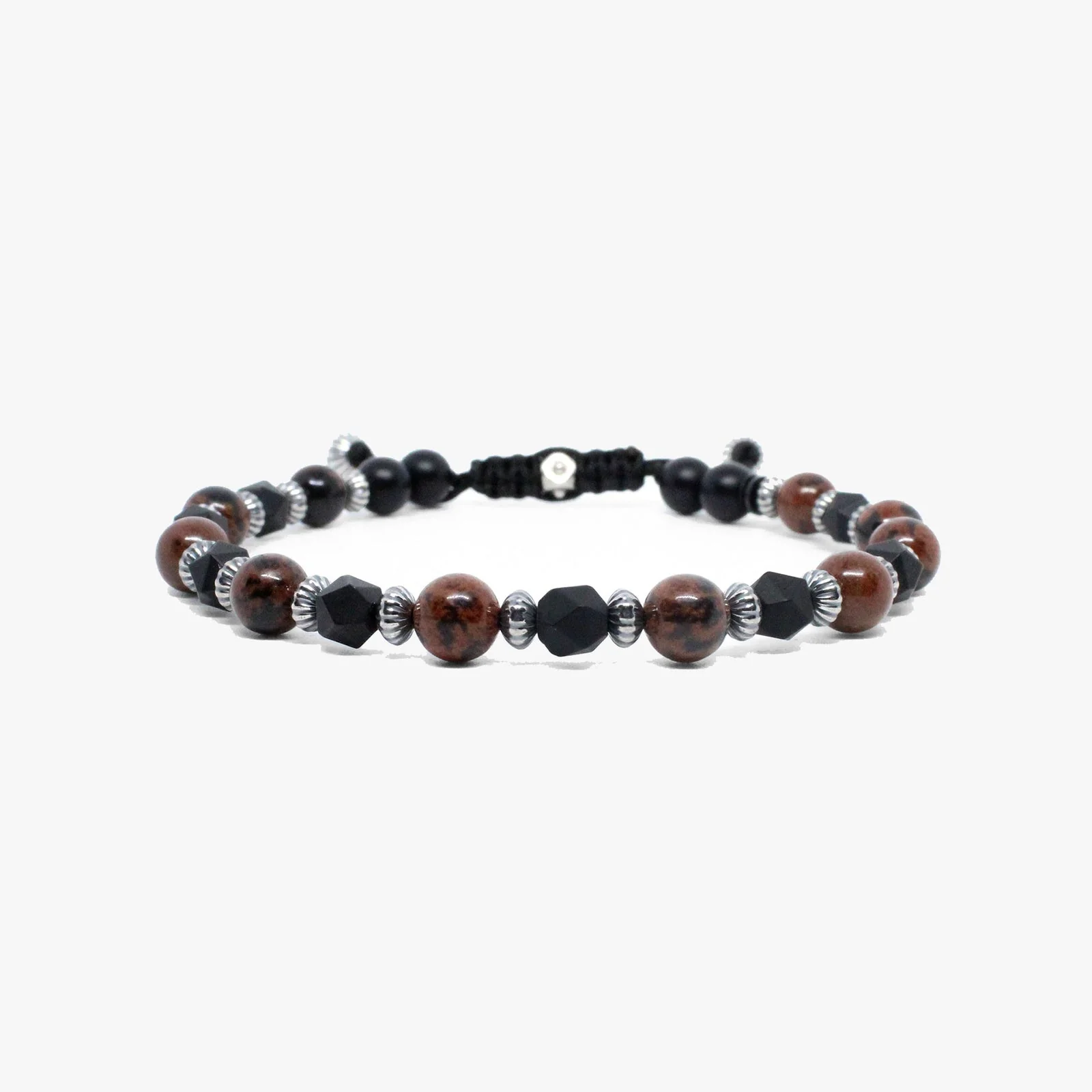 Faceted Onyx, Sterling, Red Jasper Gemstone | Dial