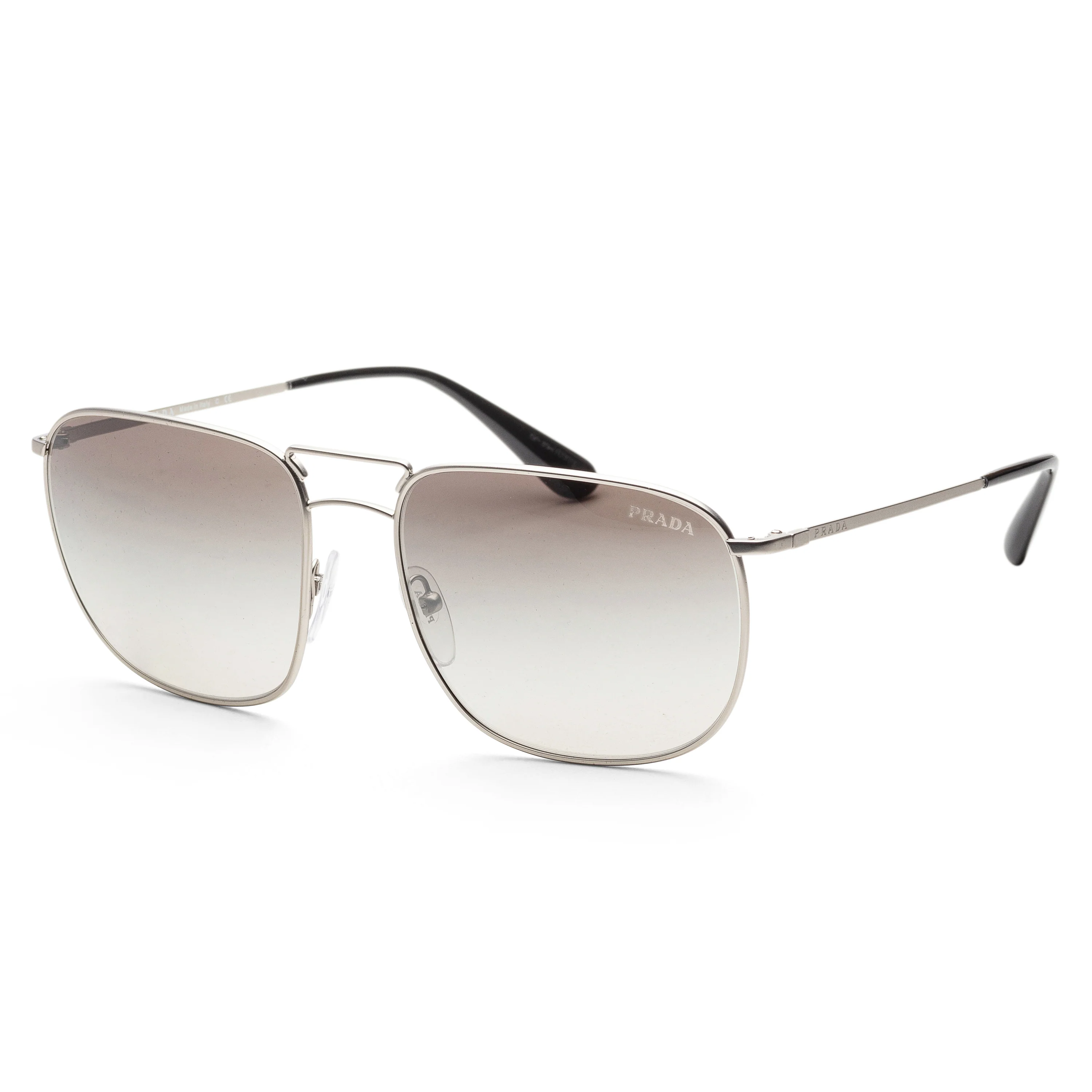 Fashion Matte Silver Frame, Gradient Grey Mirror Silver Lens | Dial