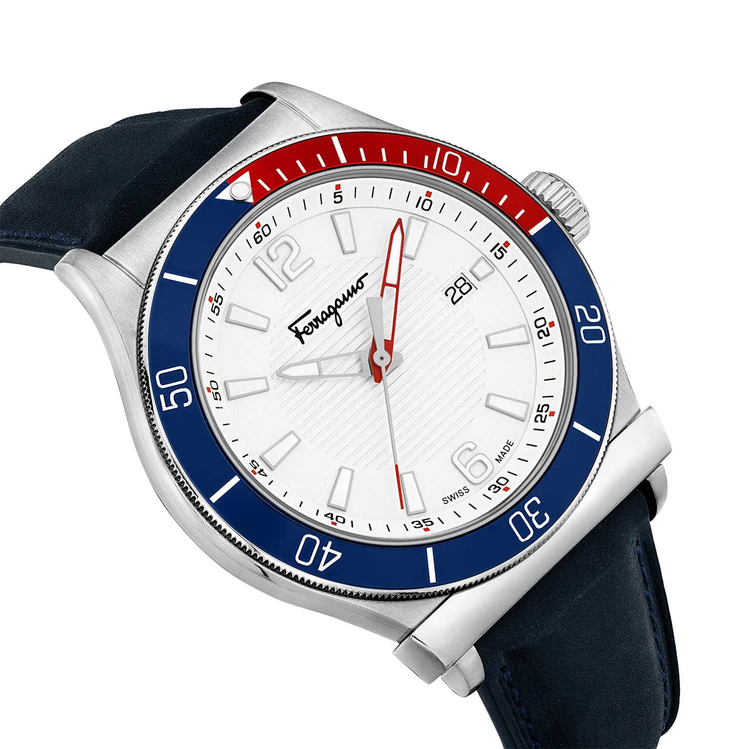 Ferragamo 1898 Sport 44mm / Silver / Blue | Silver Dial - Image 3