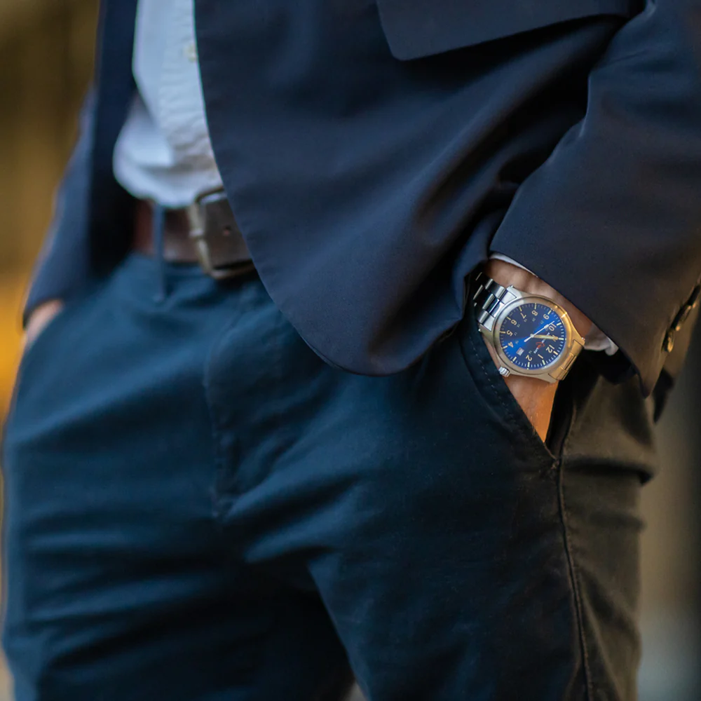 Field Series (Tritium & Armourglass) AL103 Steel Case / Metallic Blue Dial | Blue Dial - Image 7